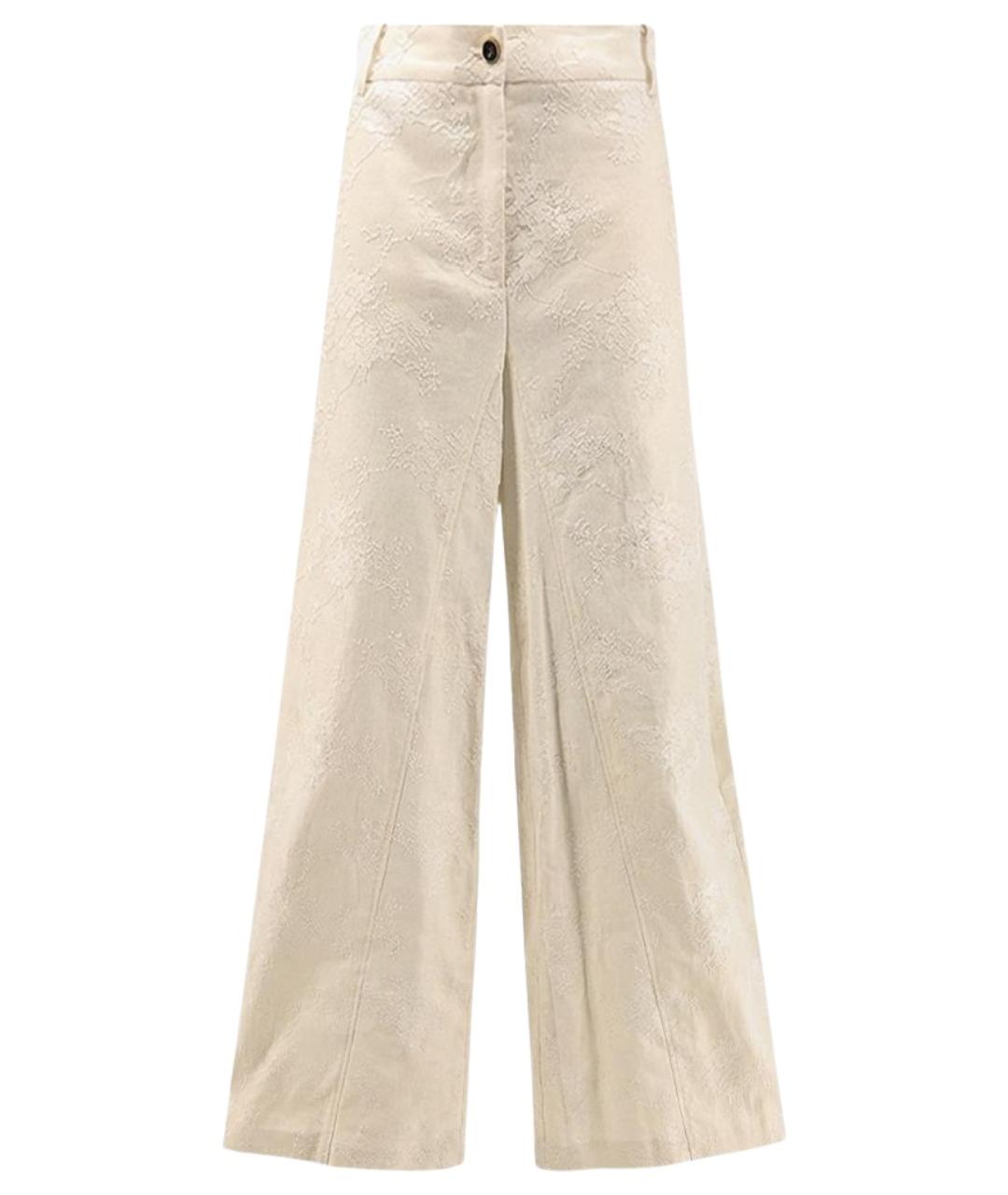 PINKO Бежевые льняные брюки широкие, фото 1