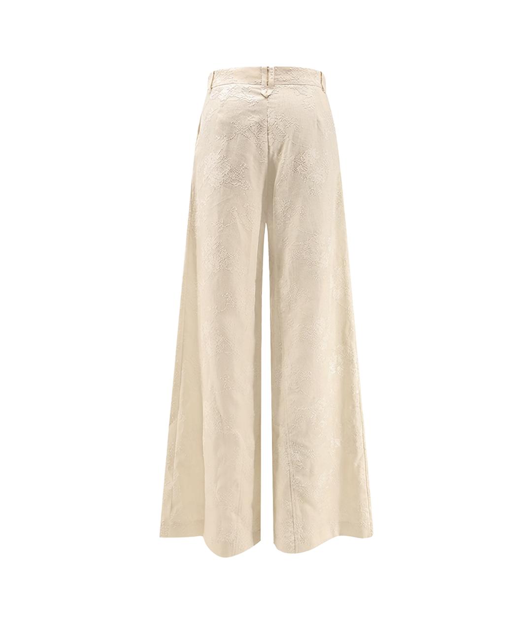 PINKO Бежевые льняные брюки широкие, фото 2