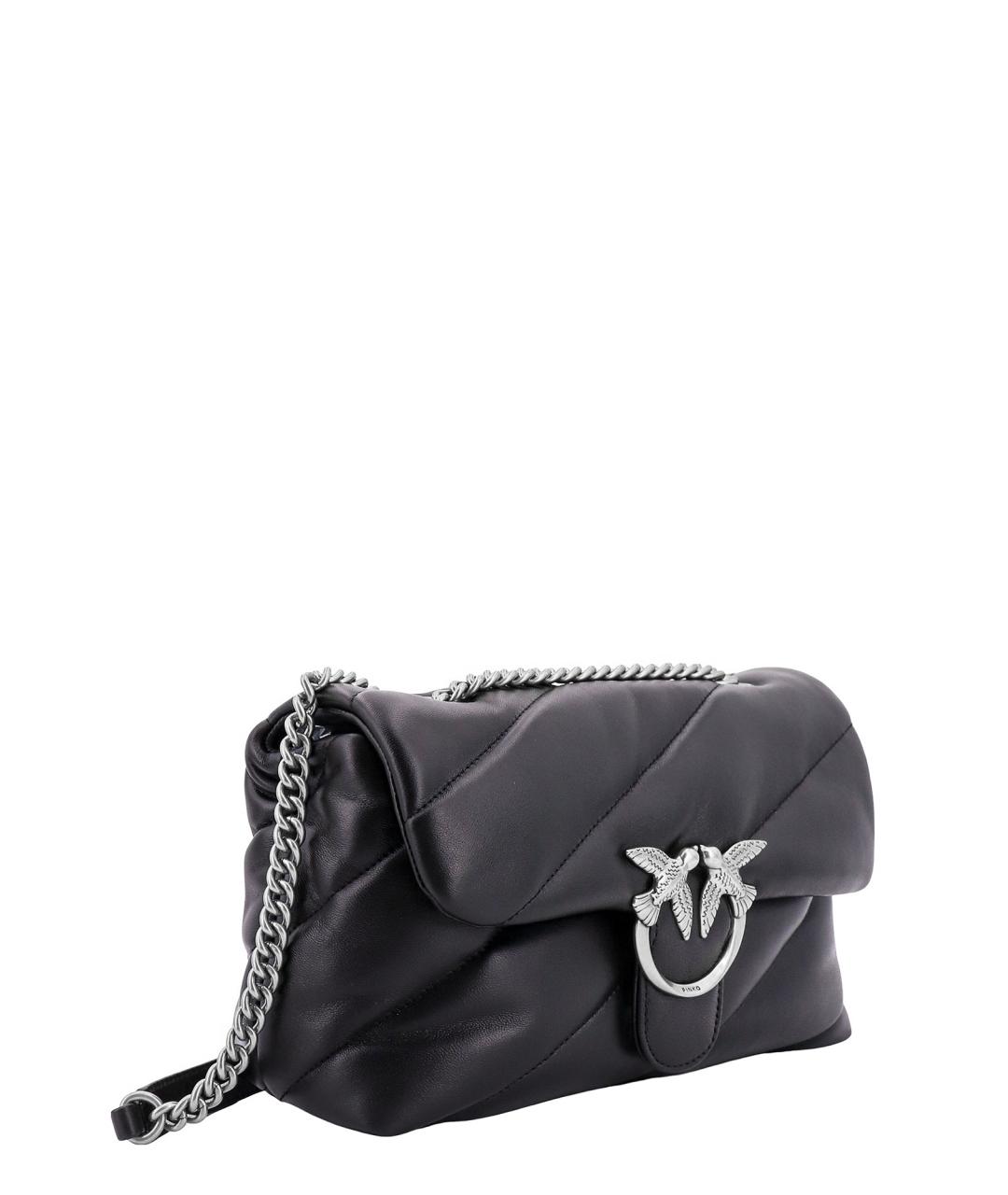 PINKO Черная кожаная сумка через плечо, фото 3