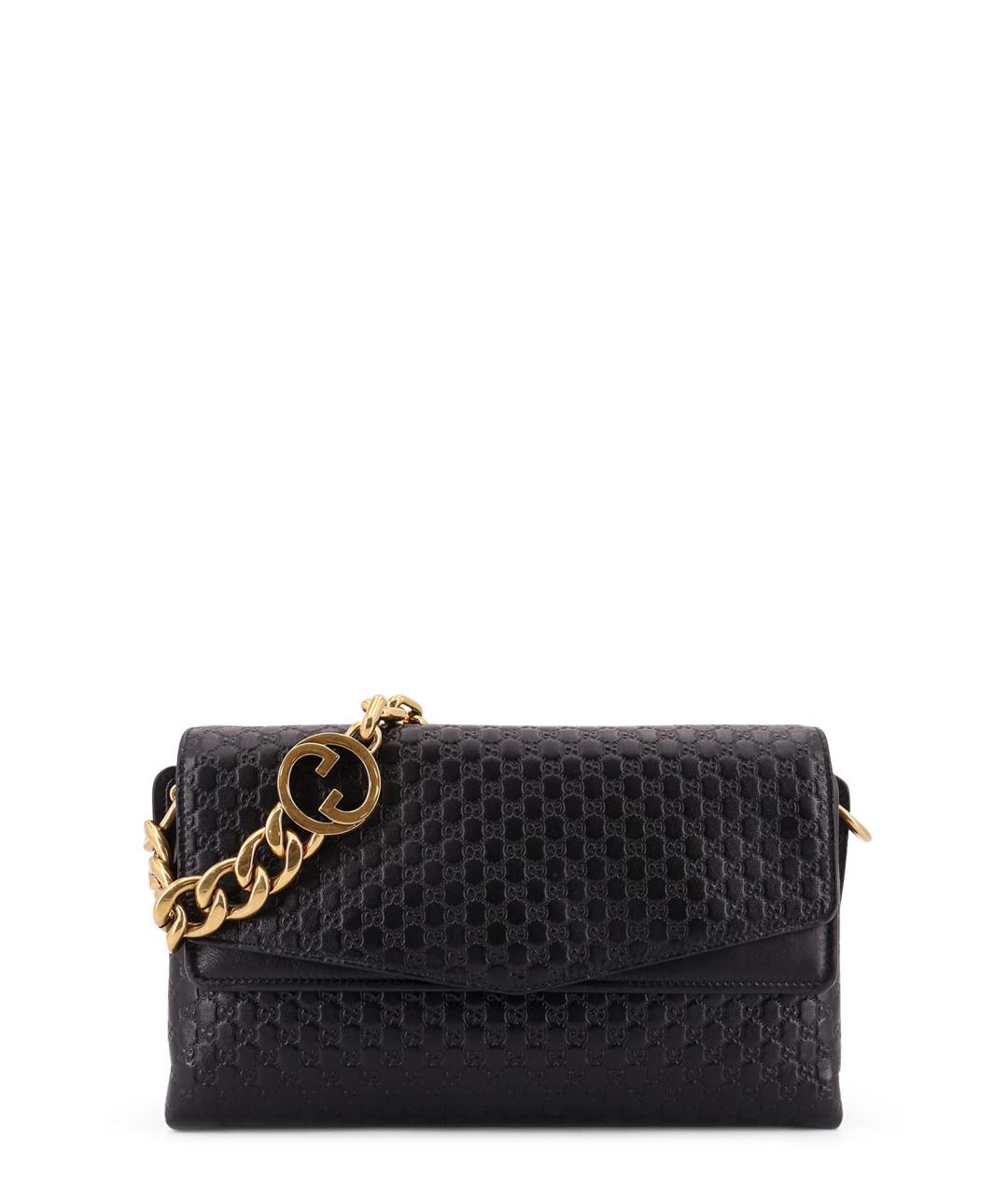 GUCCI Черная кожаная сумка через плечо, фото 1