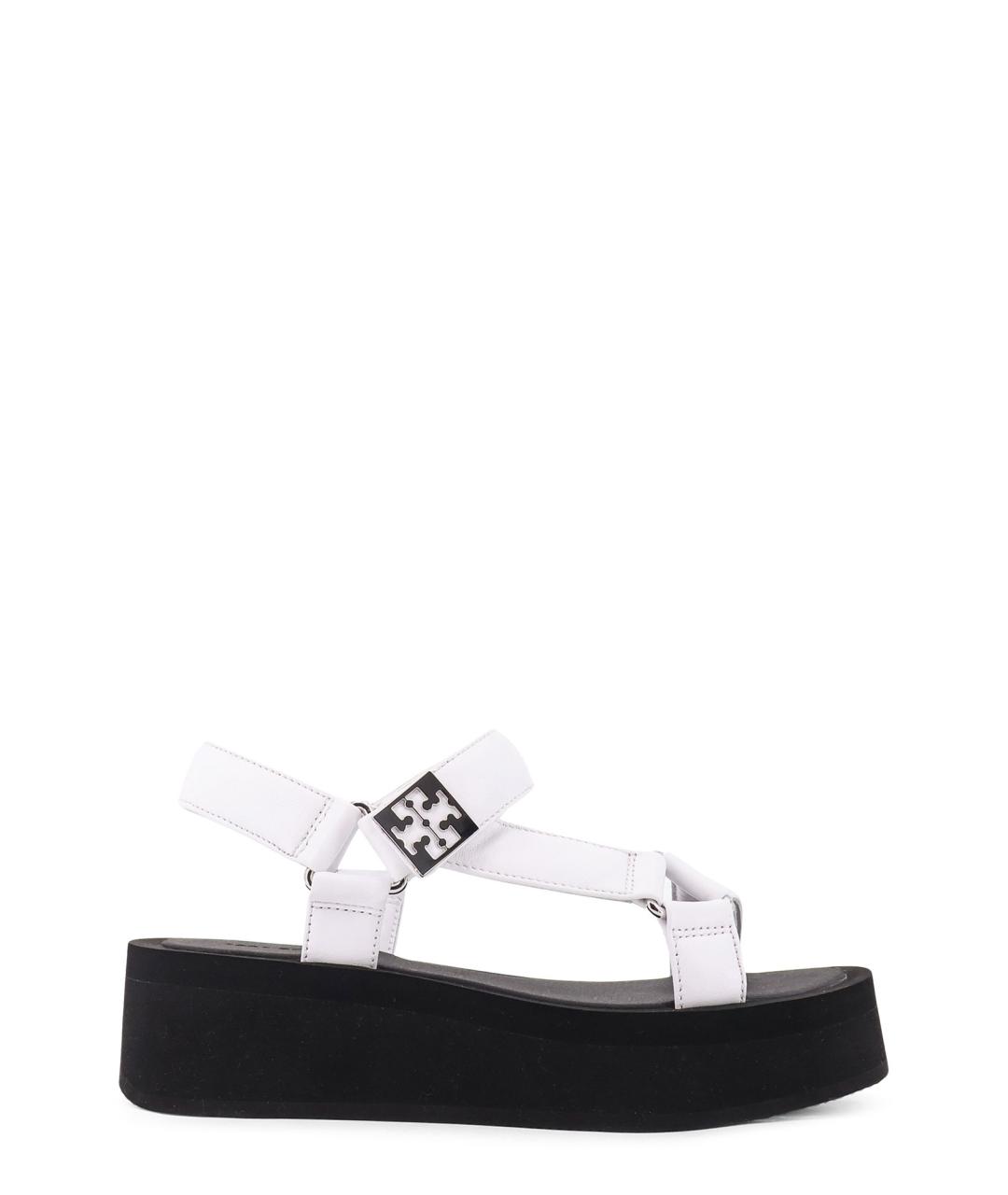 TORY BURCH Белые кожаные босоножки, фото 1