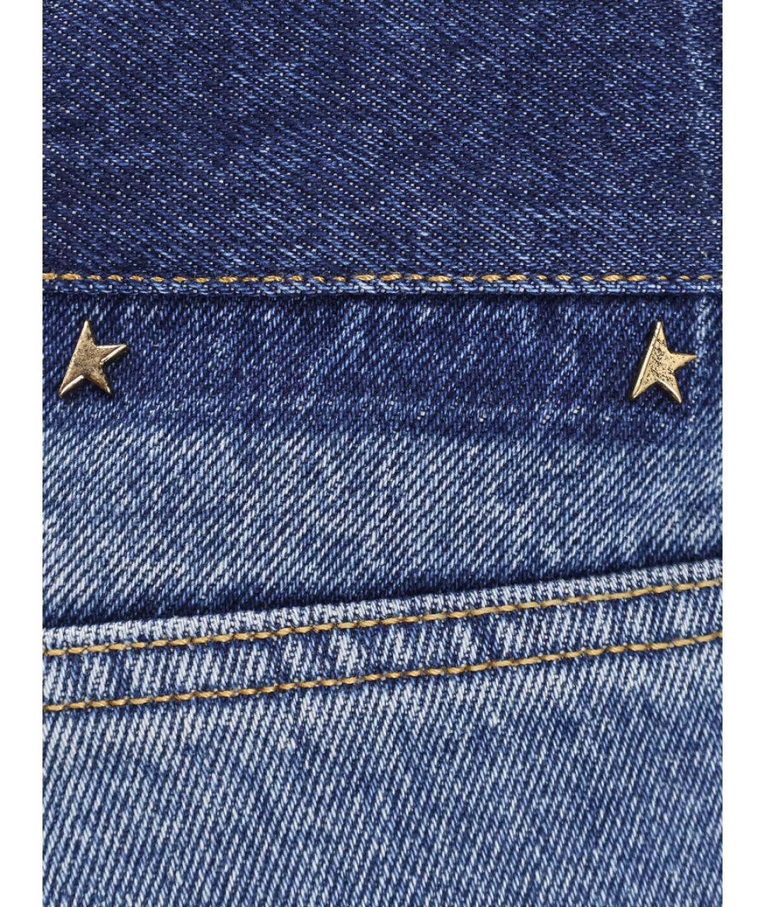 GOLDEN GOOSE DELUXE BRAND Голубые хлопковые прямые джинсы, фото 3