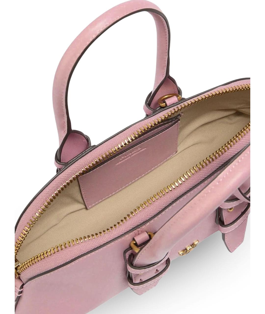 PINKO Розовая кожаная сумка с короткими ручками, фото 4