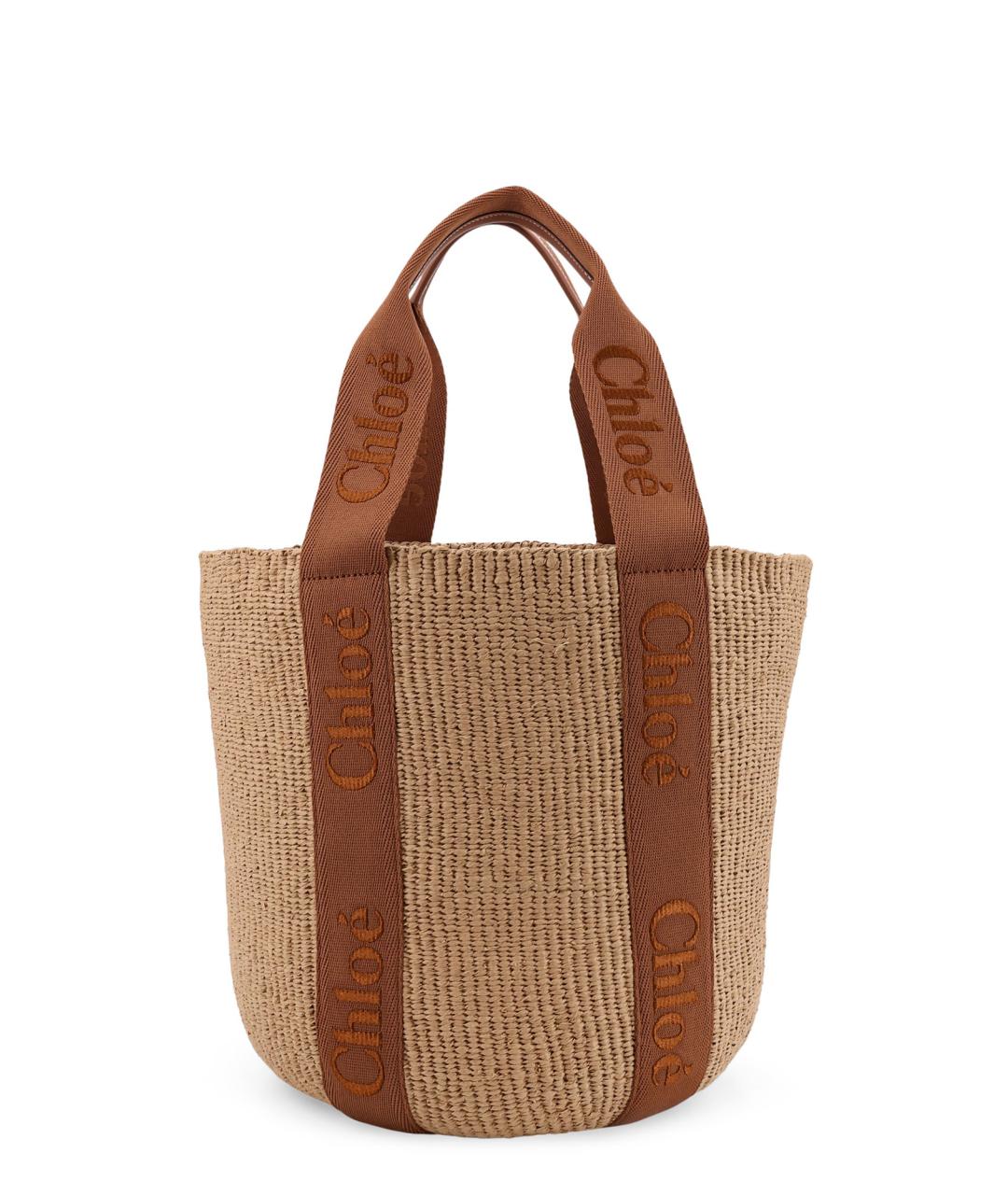 CHLOE Бежевая пелетеная сумка тоут, фото 2