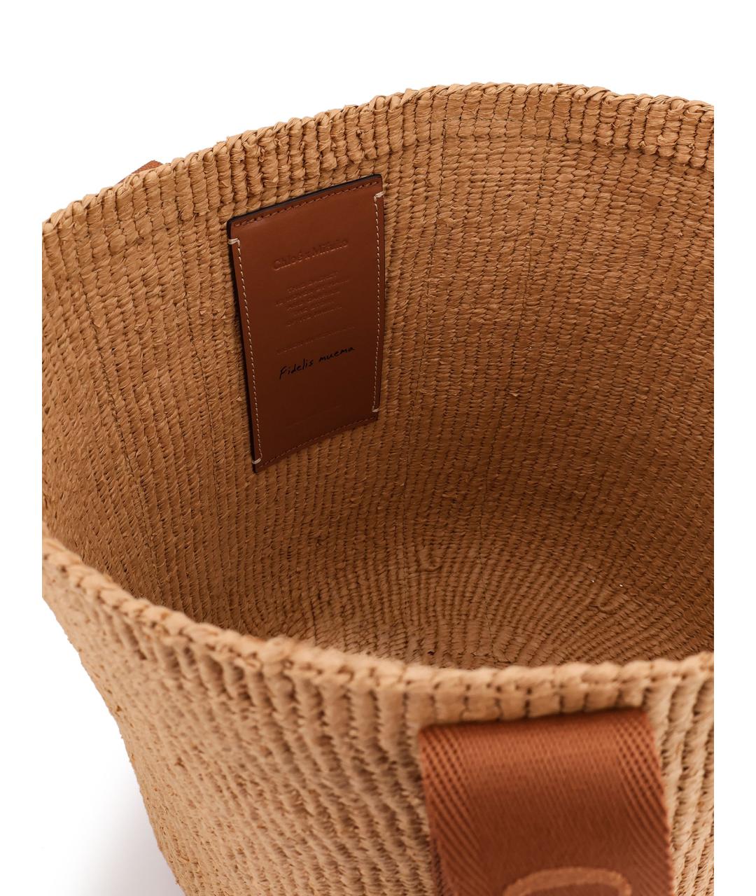 CHLOE Бежевая пелетеная сумка тоут, фото 5