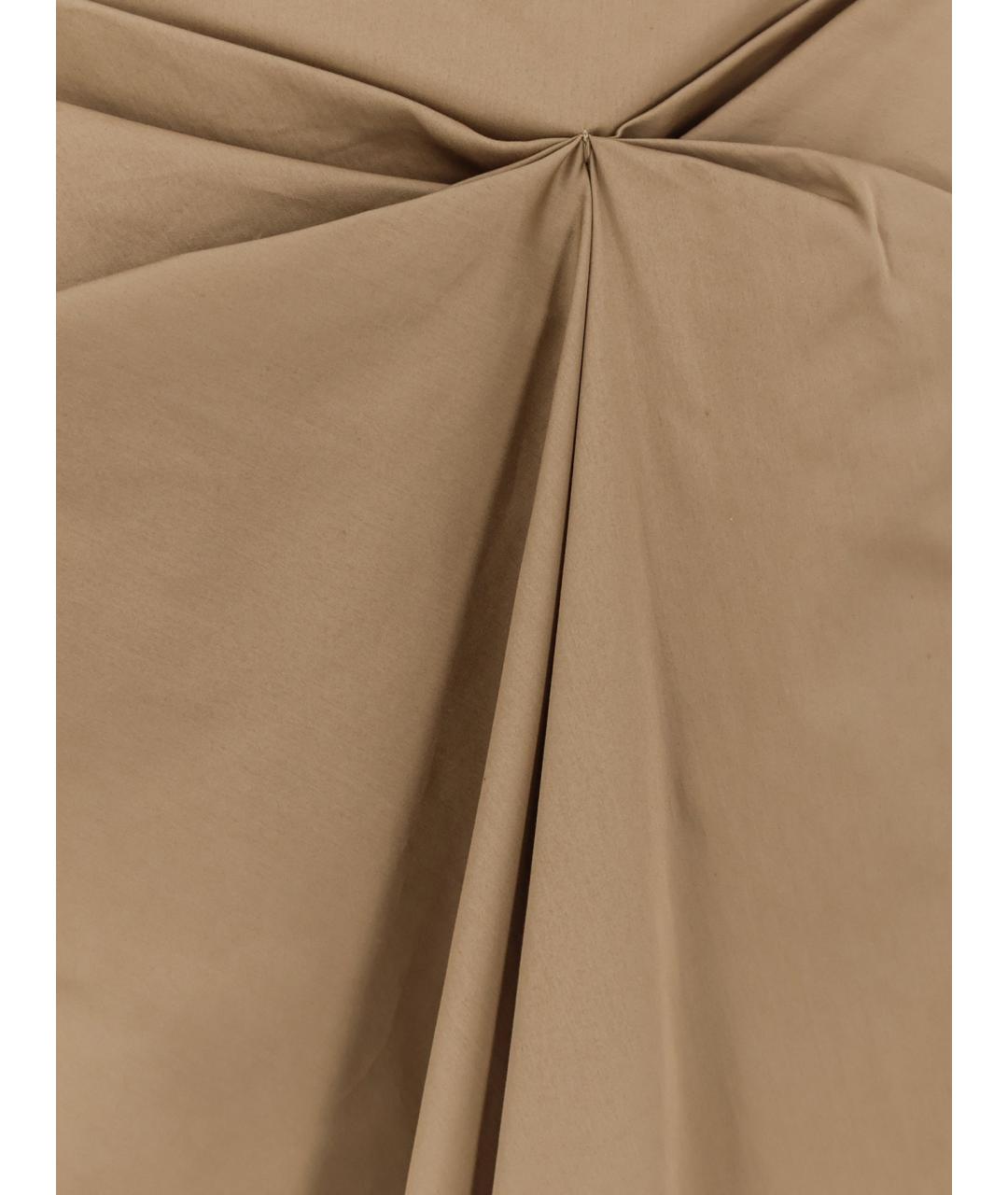 MAX MARA Бежевая хлопковая юбка миди, фото 3