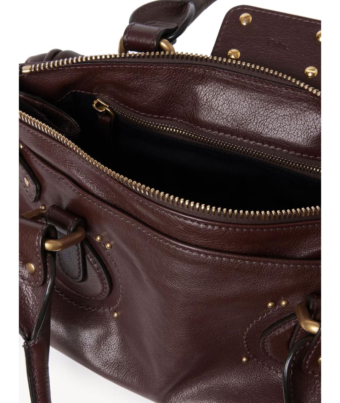 CHLOE Коричневая кожаная сумка через плечо, фото 4