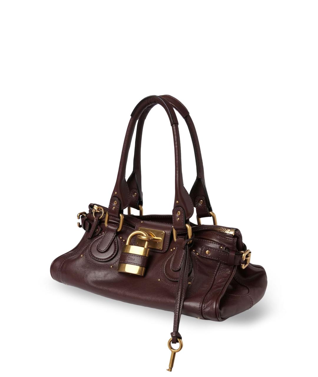 CHLOE Коричневая кожаная сумка через плечо, фото 3