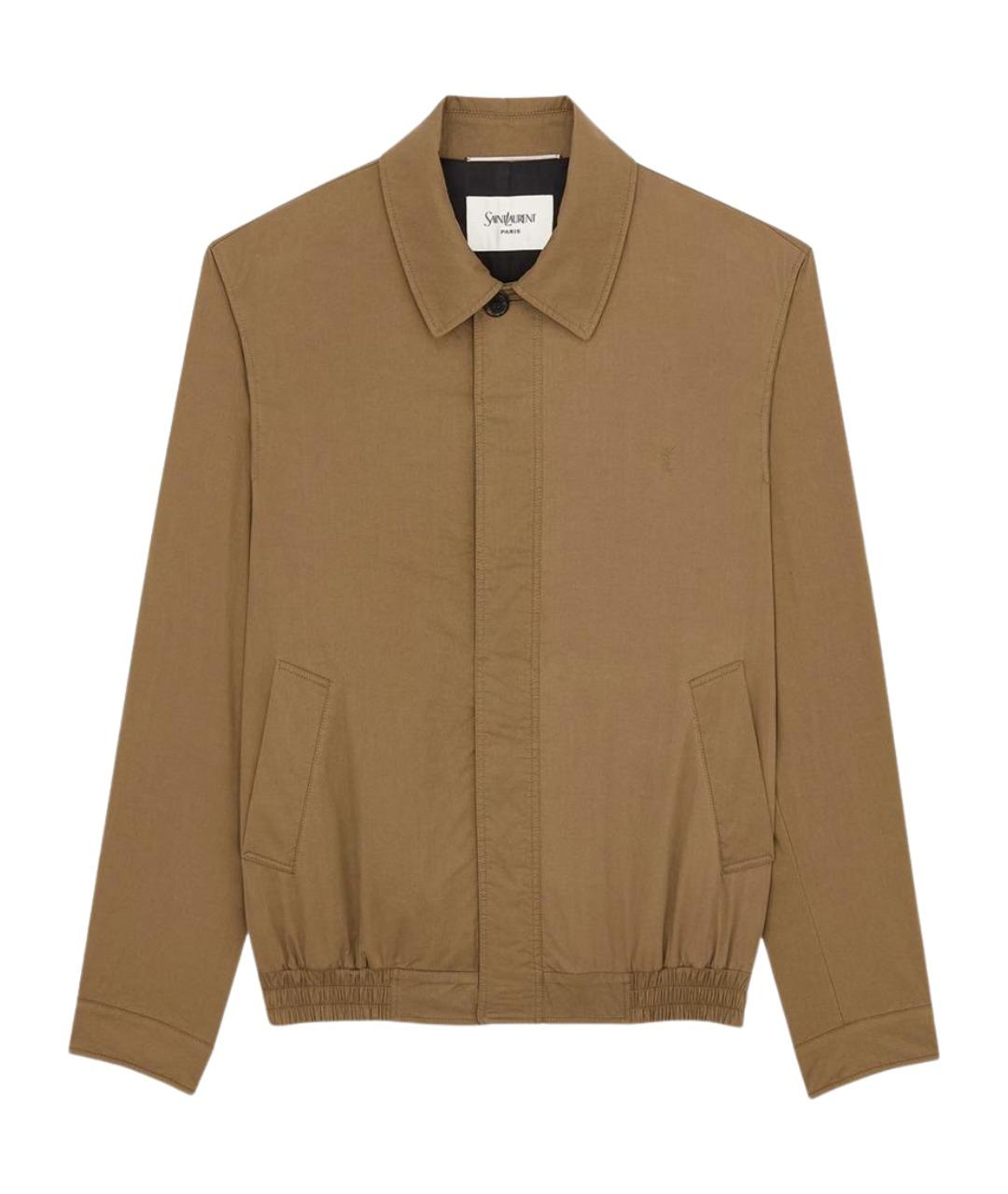 SAINT LAURENT Бежевая хлопковая куртка, фото 1