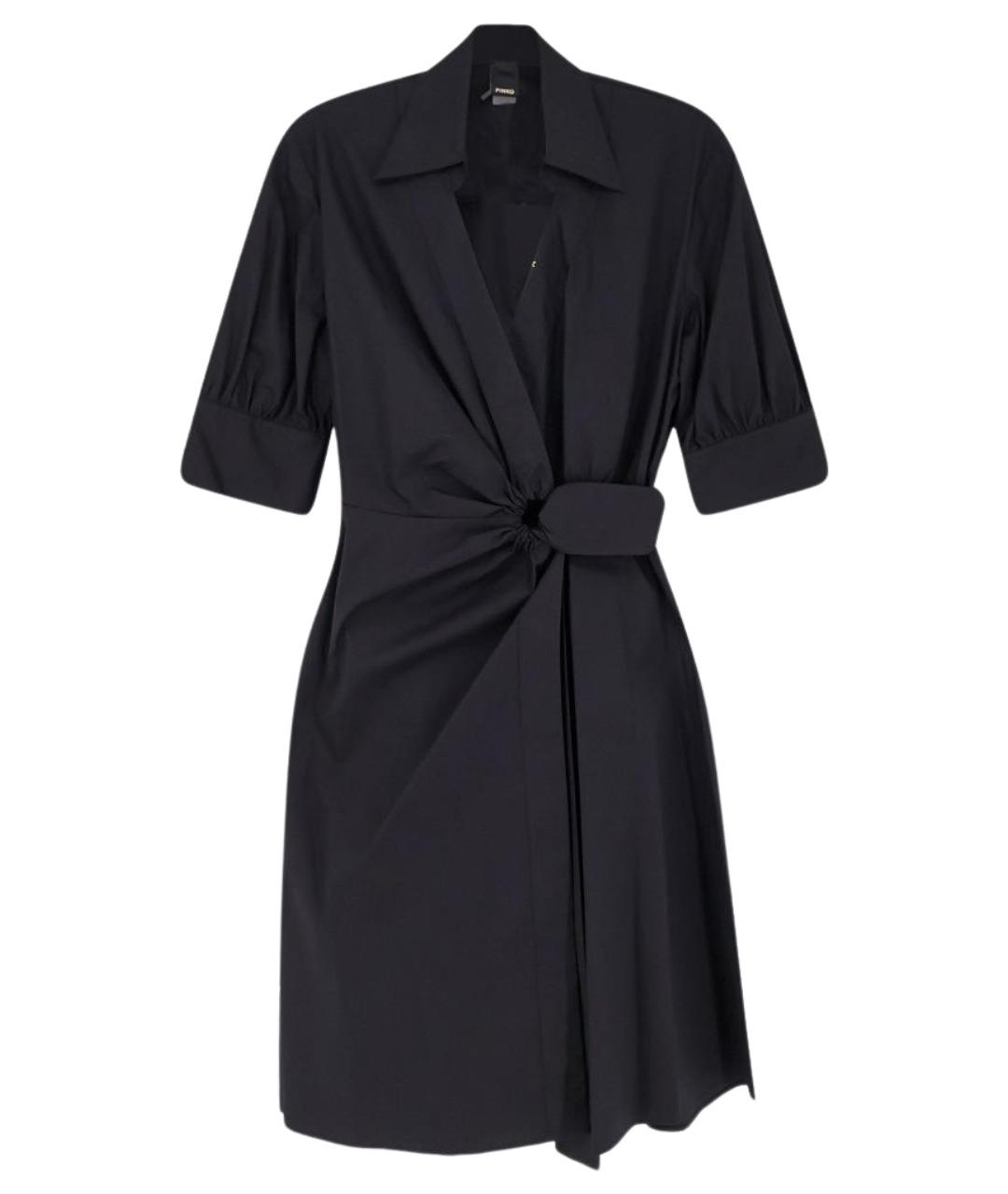 PINKO Черное хлопковое повседневное платье, фото 1