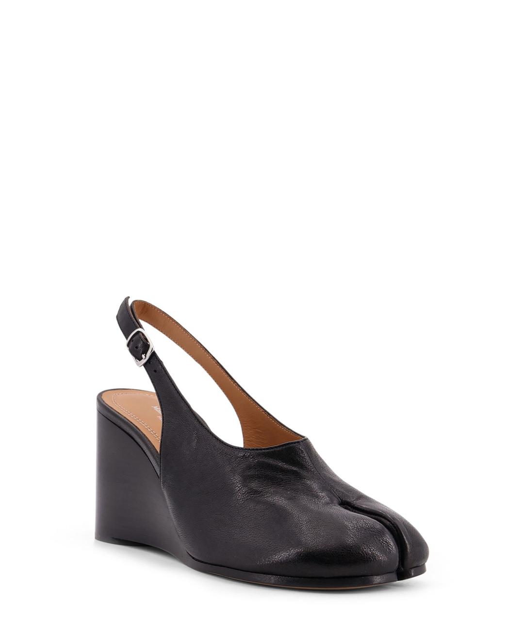 MAISON MARGIELA Черные кожаные туфли, фото 2