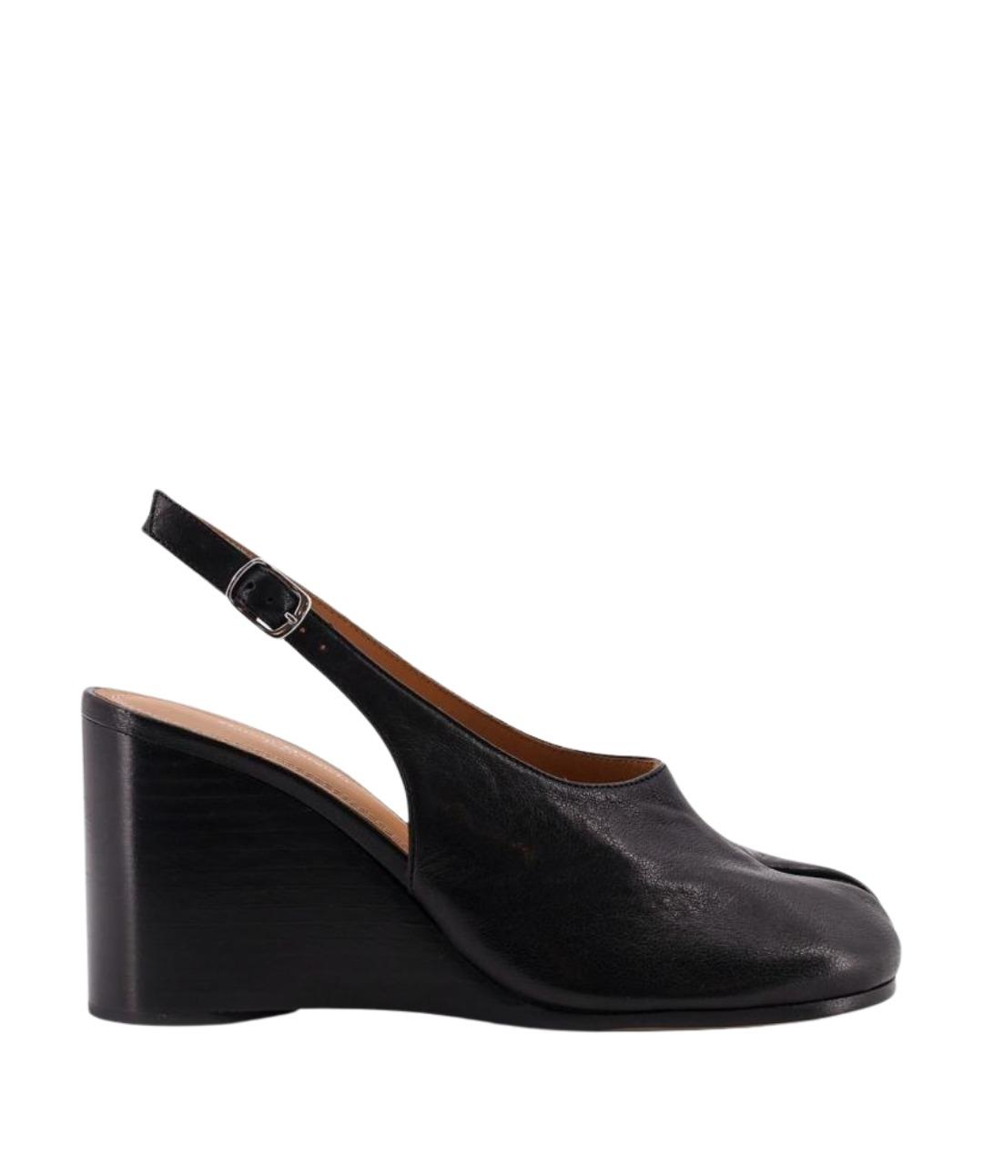 MAISON MARGIELA Черные кожаные туфли, фото 1