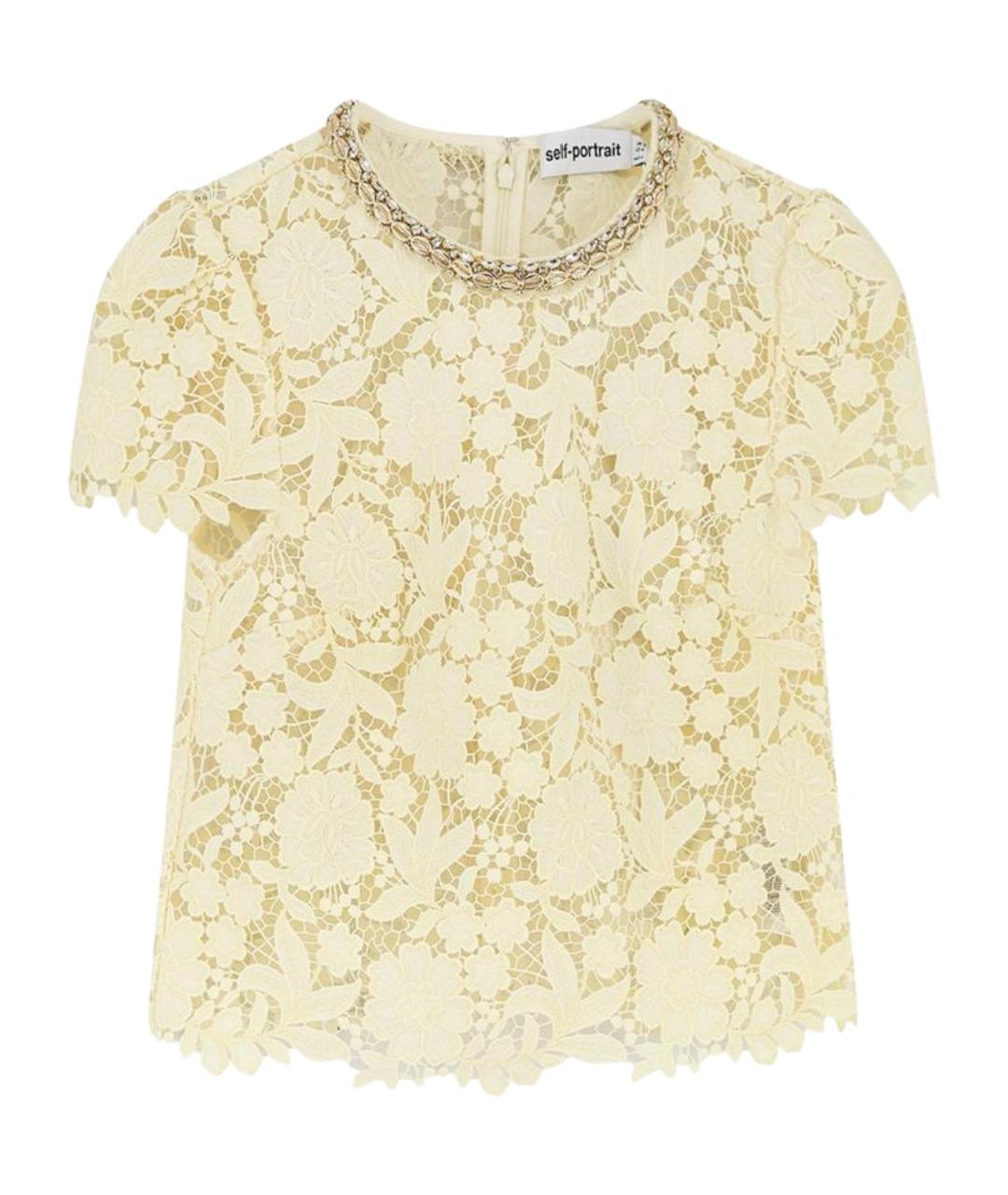 SELF-PORTRAIT Желтая полиэстеровая футболка, фото 1