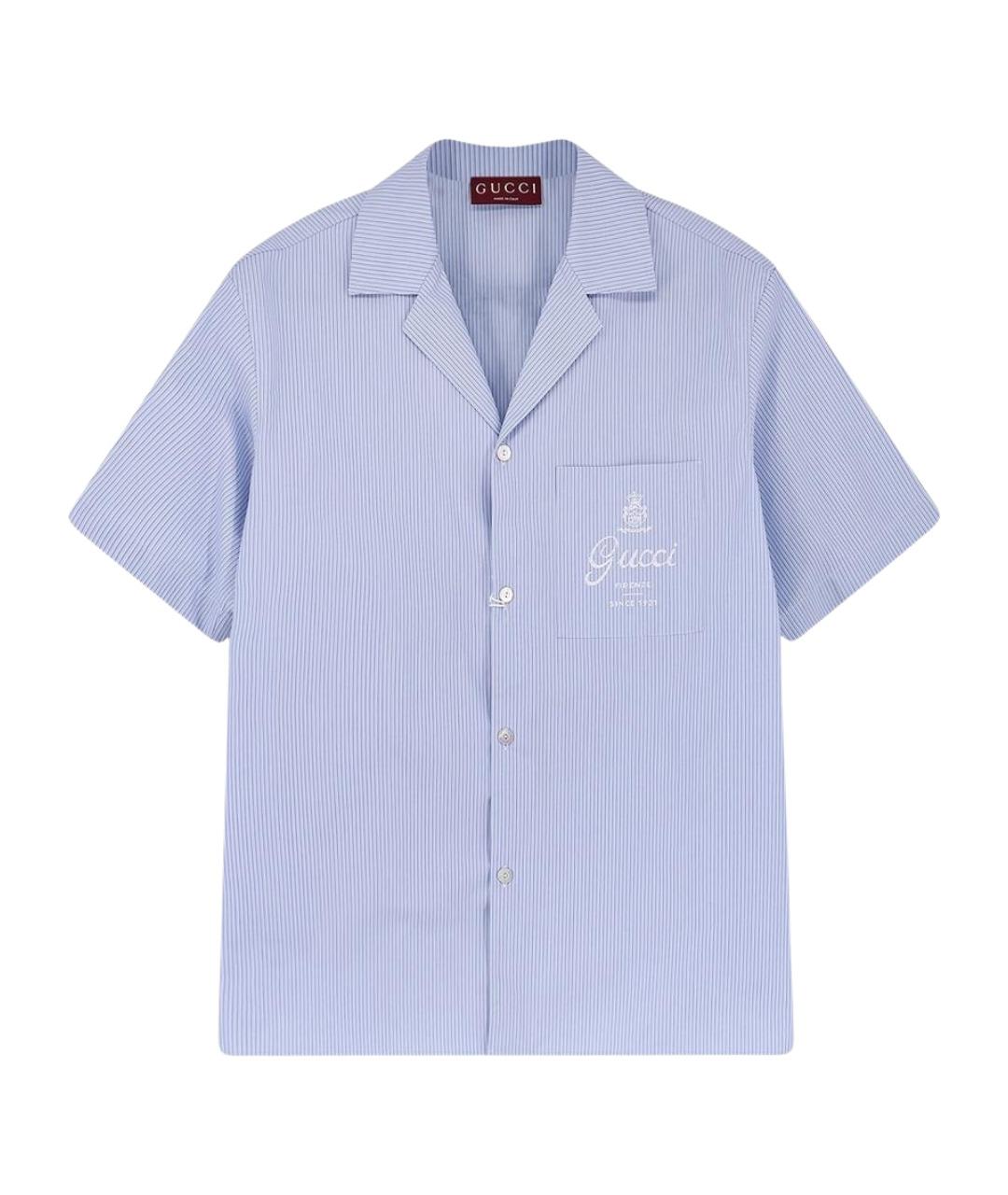 GUCCI Голубая хлопковая кэжуал рубашка, фото 1