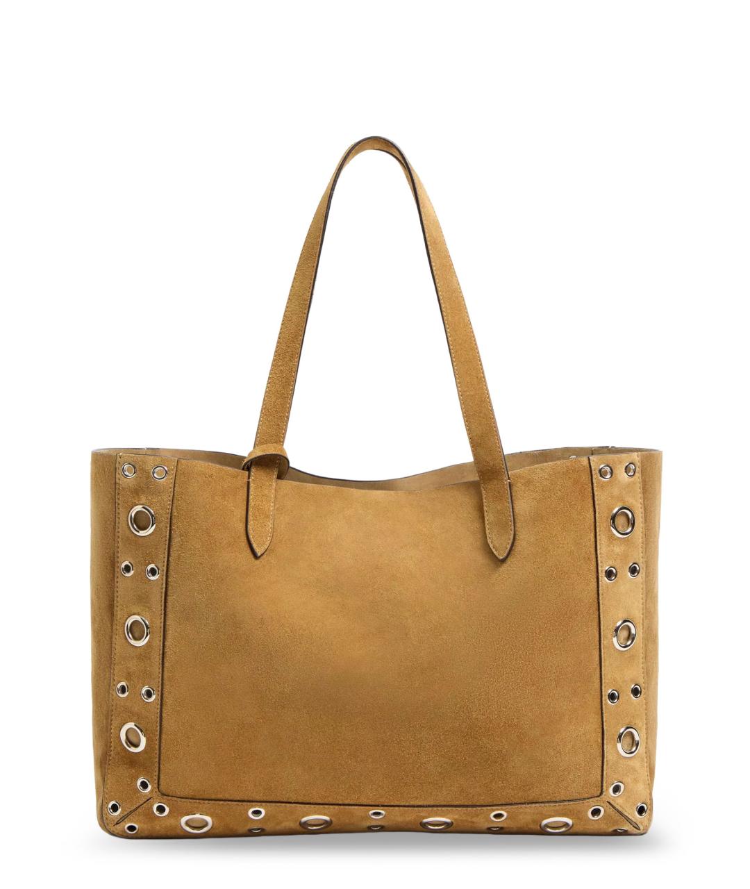 VALENTINO Коричневая замшевая сумка тоут, фото 2