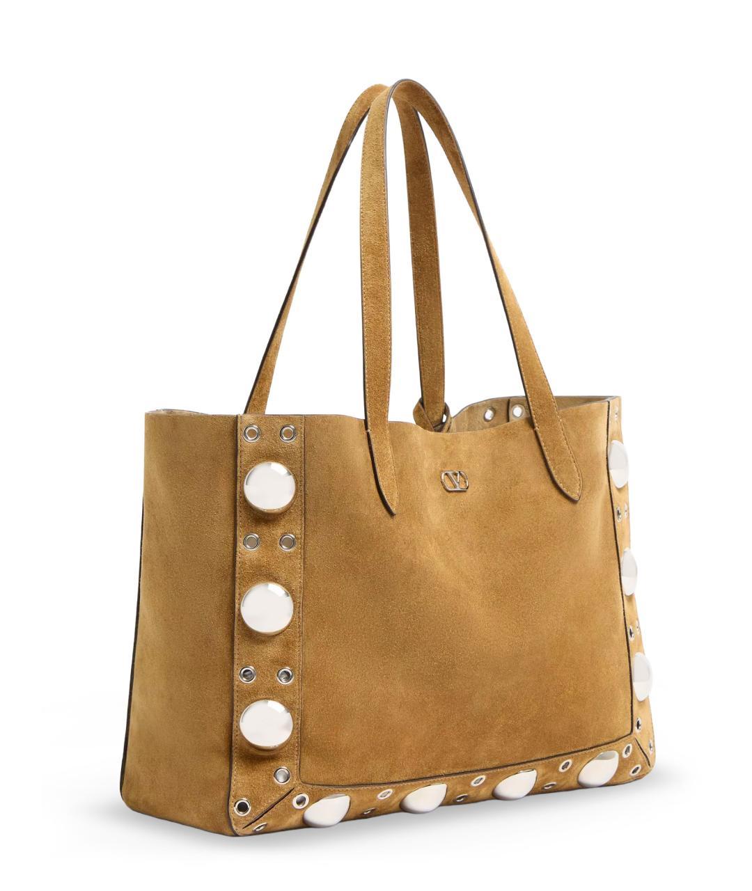 VALENTINO Коричневая замшевая сумка тоут, фото 3