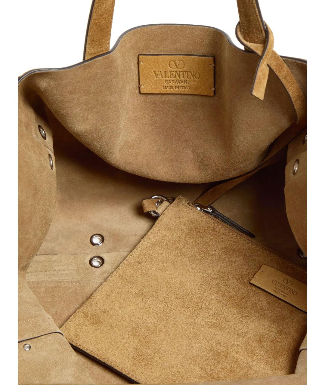 VALENTINO Коричневая замшевая сумка тоут, фото 4