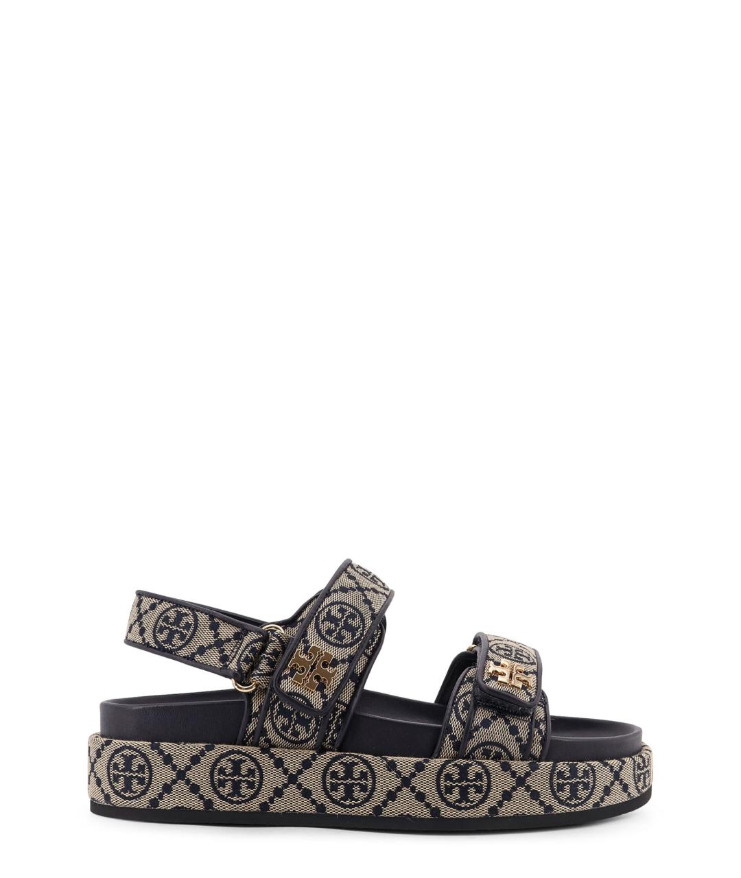 TORY BURCH Мульти текстильные босоножки, фото 1