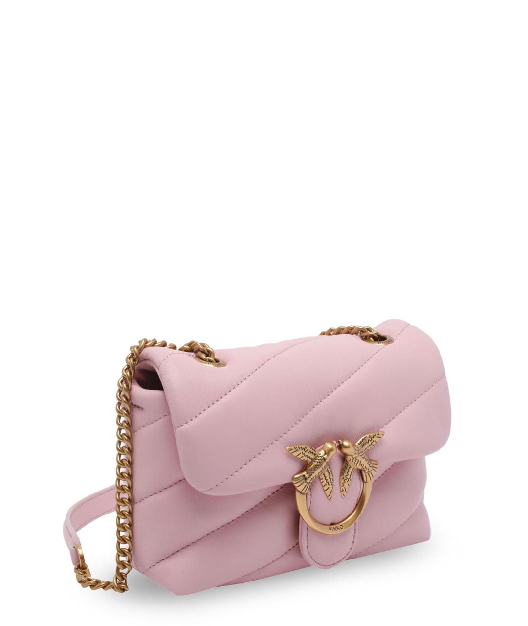 PINKO Розовая кожаная сумка через плечо, фото 3