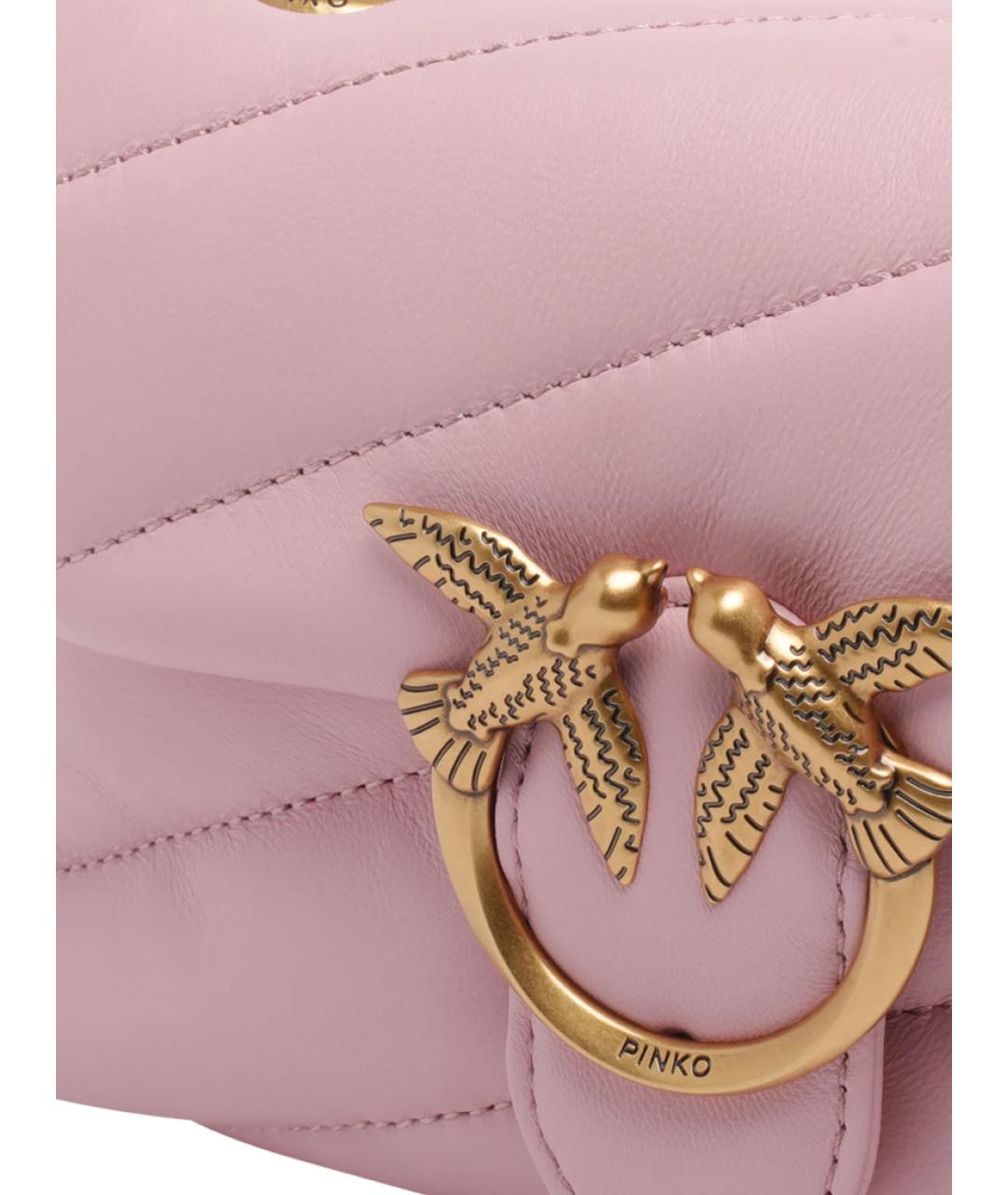 PINKO Розовая кожаная сумка через плечо, фото 4