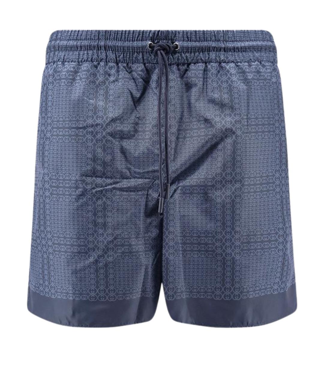 GUCCI Синие полиамидовые шорты, фото 1