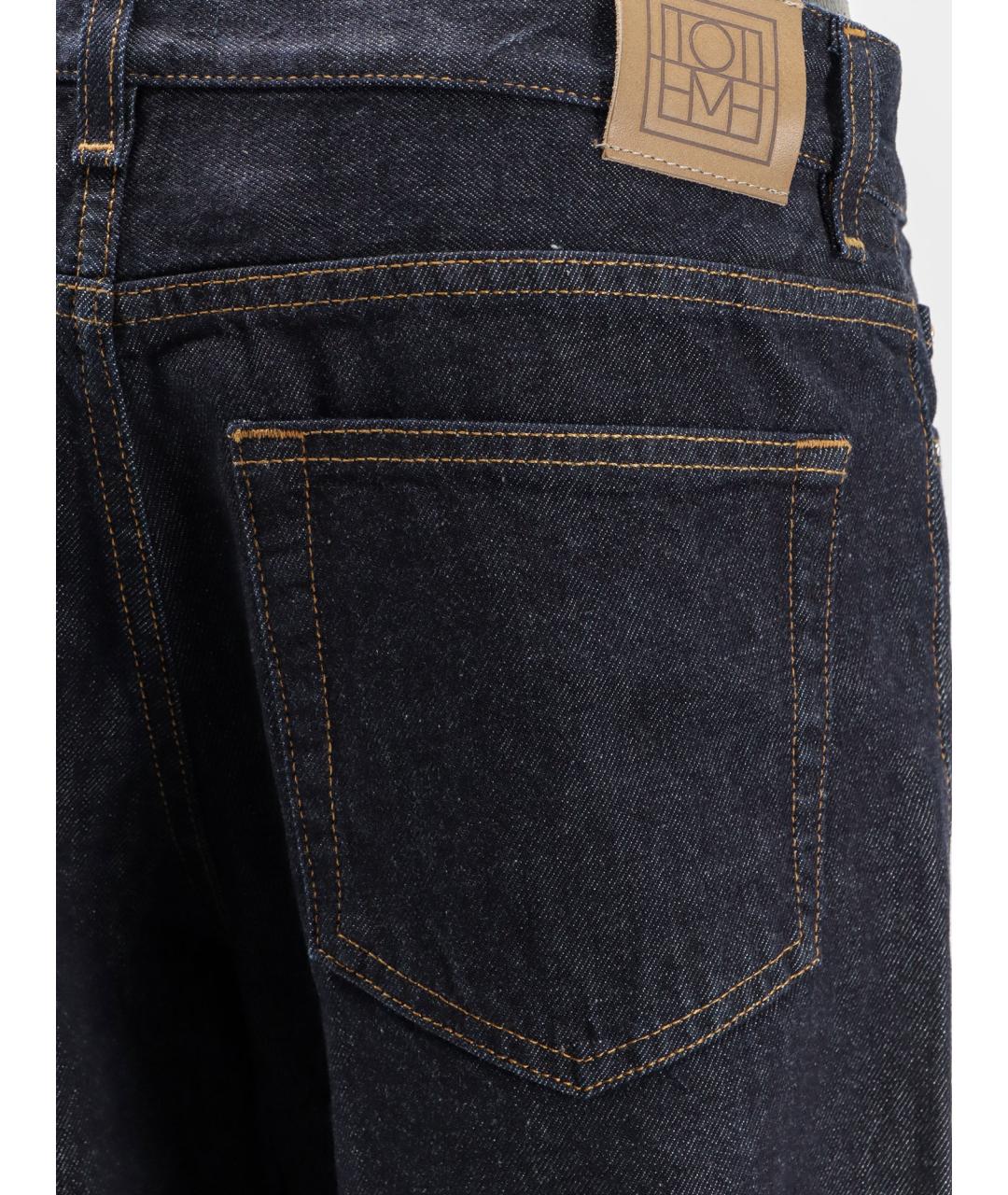 TOTEME Темно-синие хлопковые прямые джинсы, фото 3