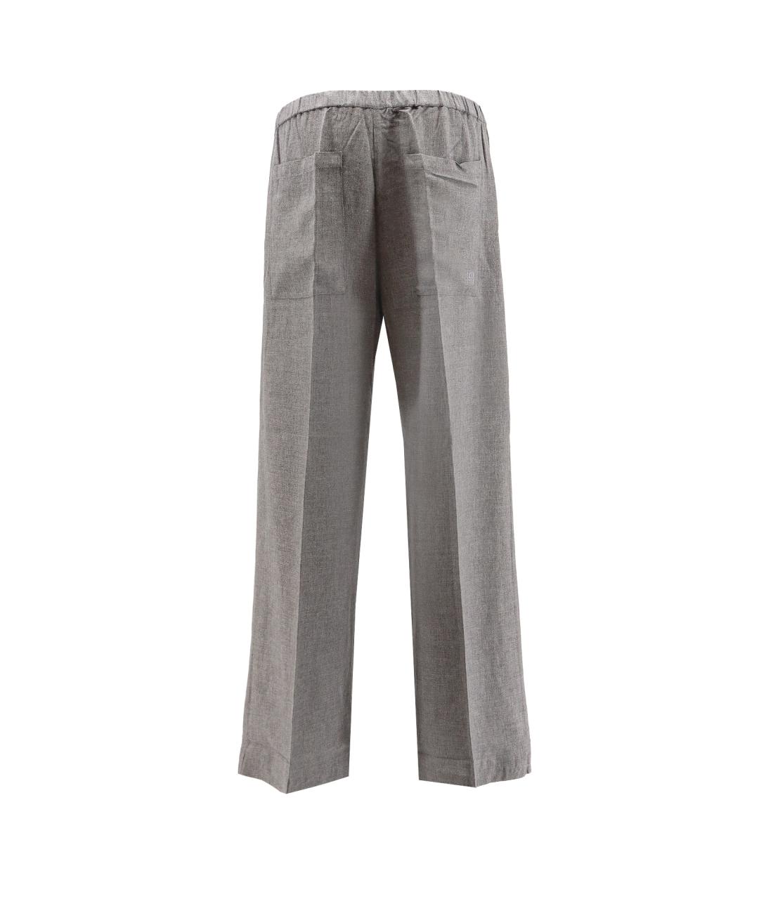 TOTEME Серые вискозные прямые брюки, фото 2