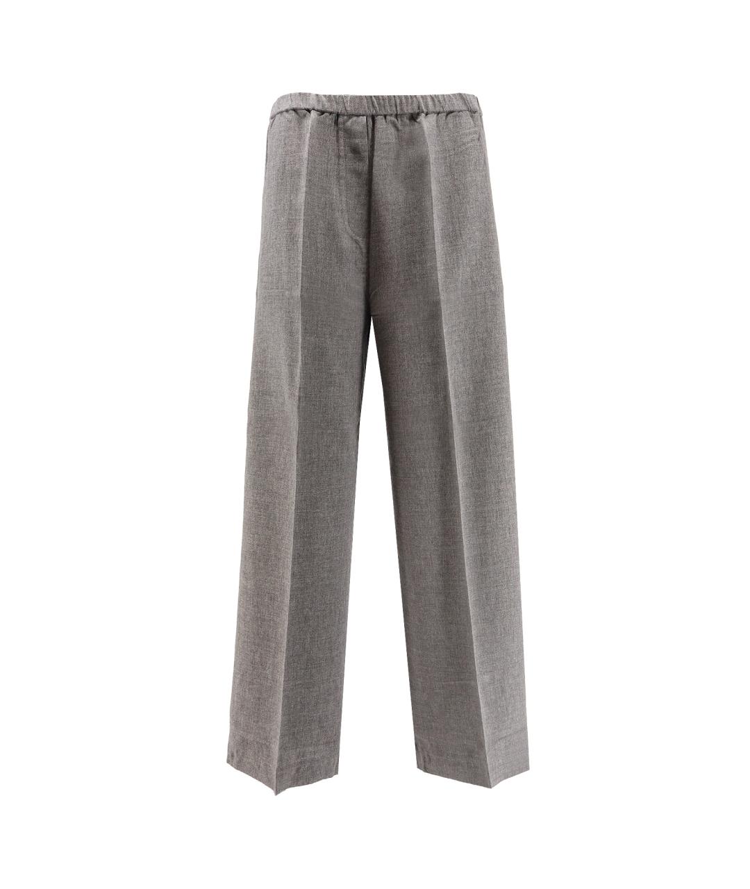 TOTEME Серые вискозные прямые брюки, фото 1