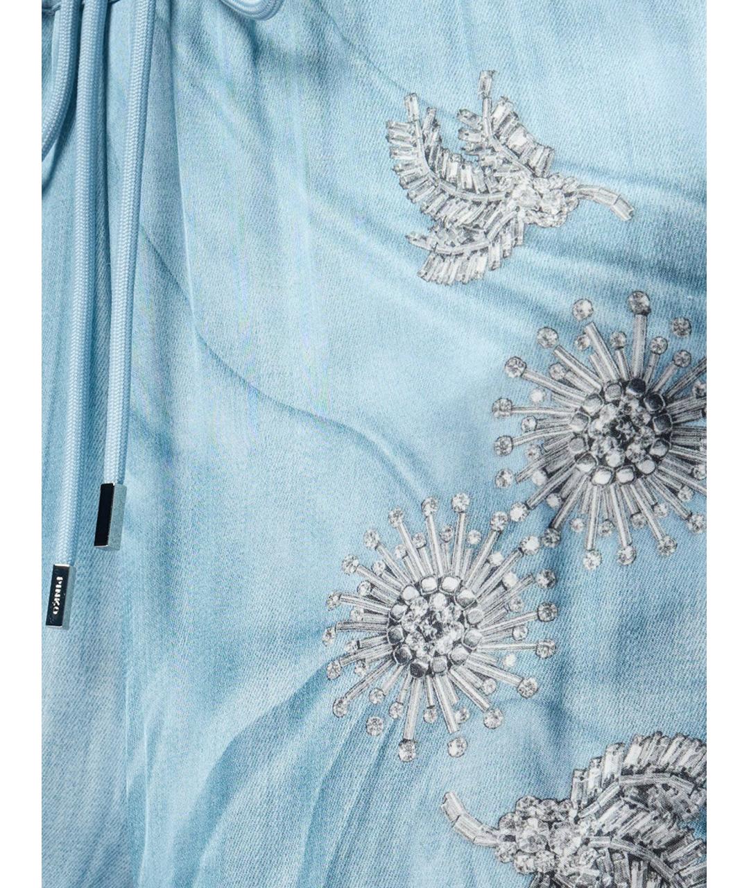 PINKO Голубые вискозные прямые брюки, фото 3