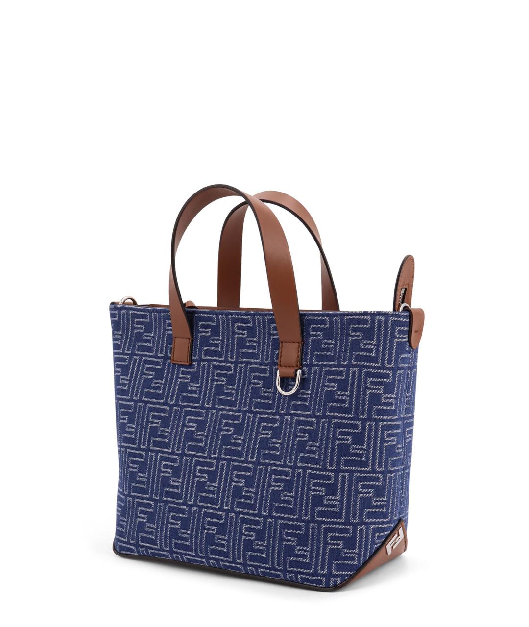 FENDI Синяя сумка тоут, фото 3