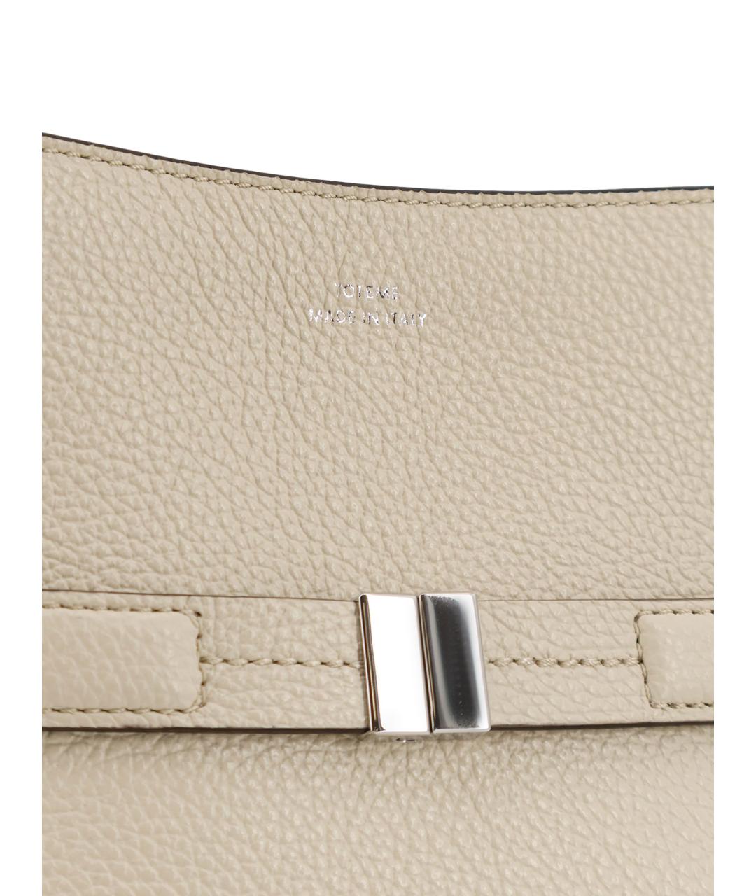 TOTEME Бежевая кожаная сумка через плечо, фото 5