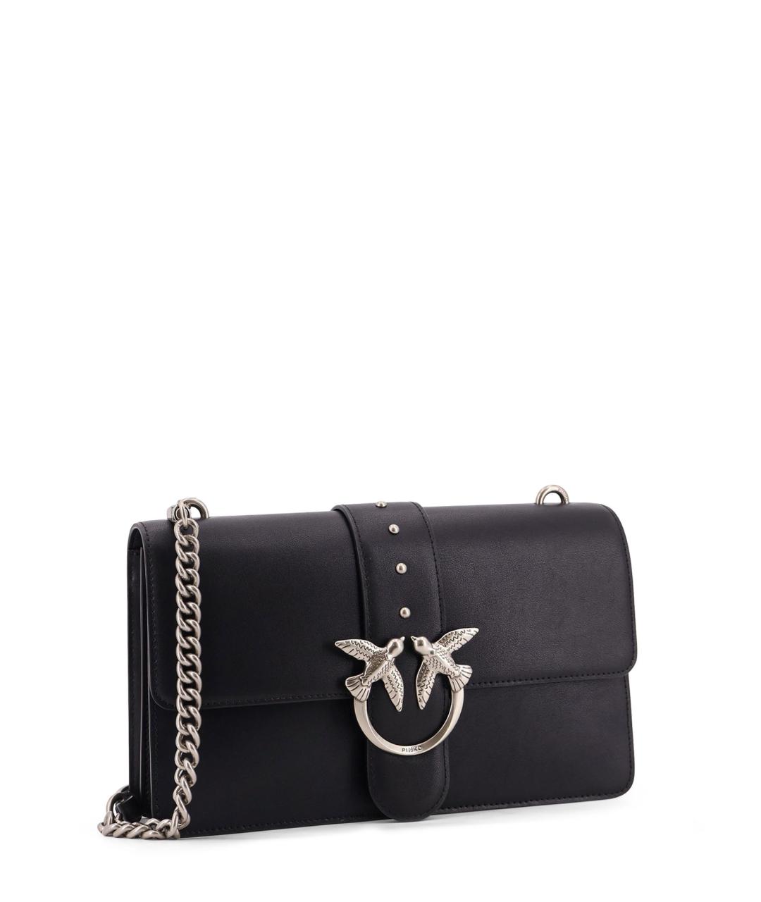 PINKO Черная кожаная сумка через плечо, фото 3