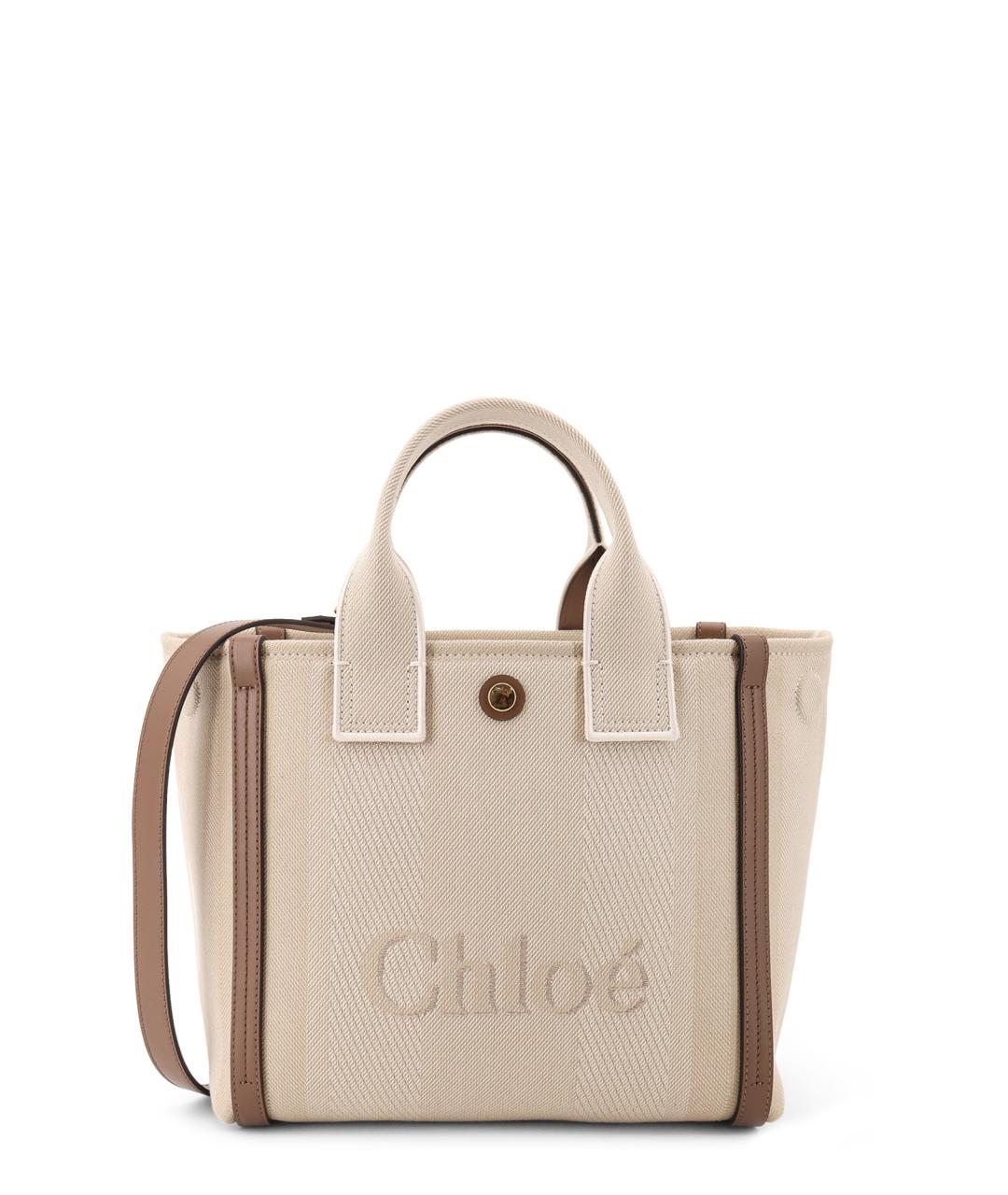 CHLOE Бежевая хлопковая сумка тоут, фото 1