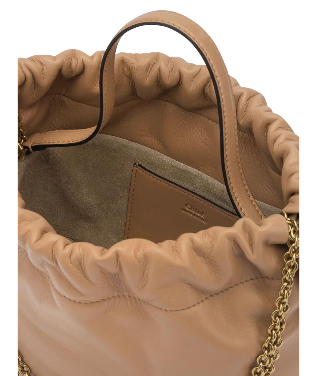CHLOE Бежевая кожаная сумка через плечо, фото 4