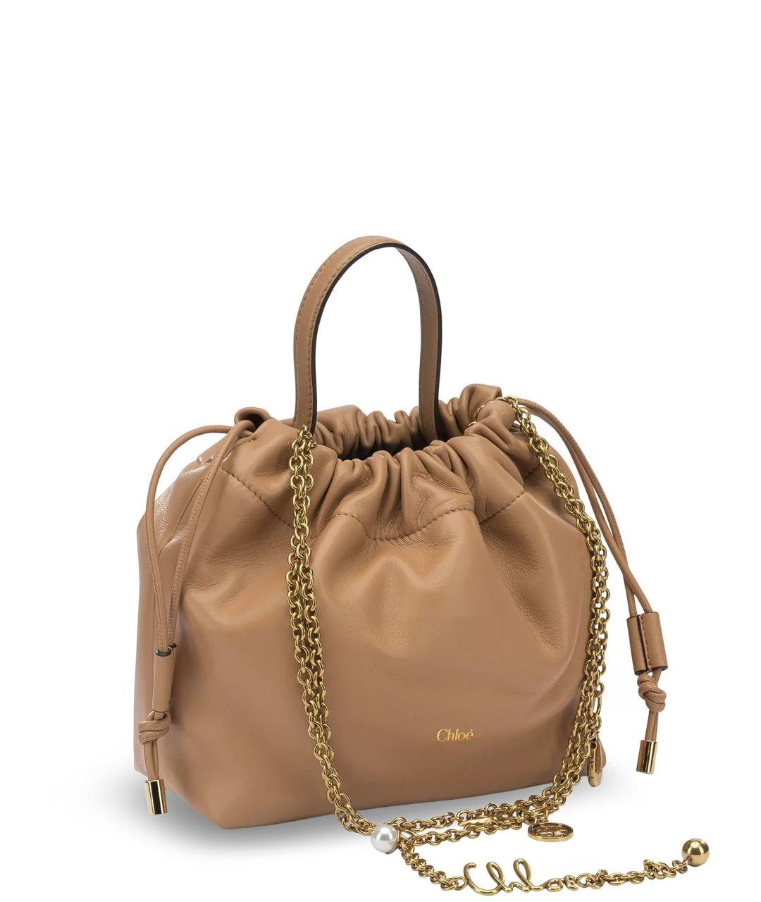 CHLOE Бежевая кожаная сумка через плечо, фото 3