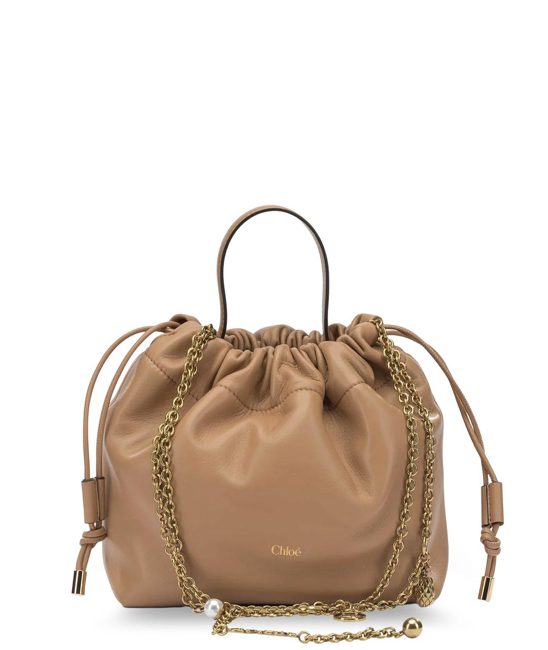 CHLOE Бежевая кожаная сумка через плечо, фото 1