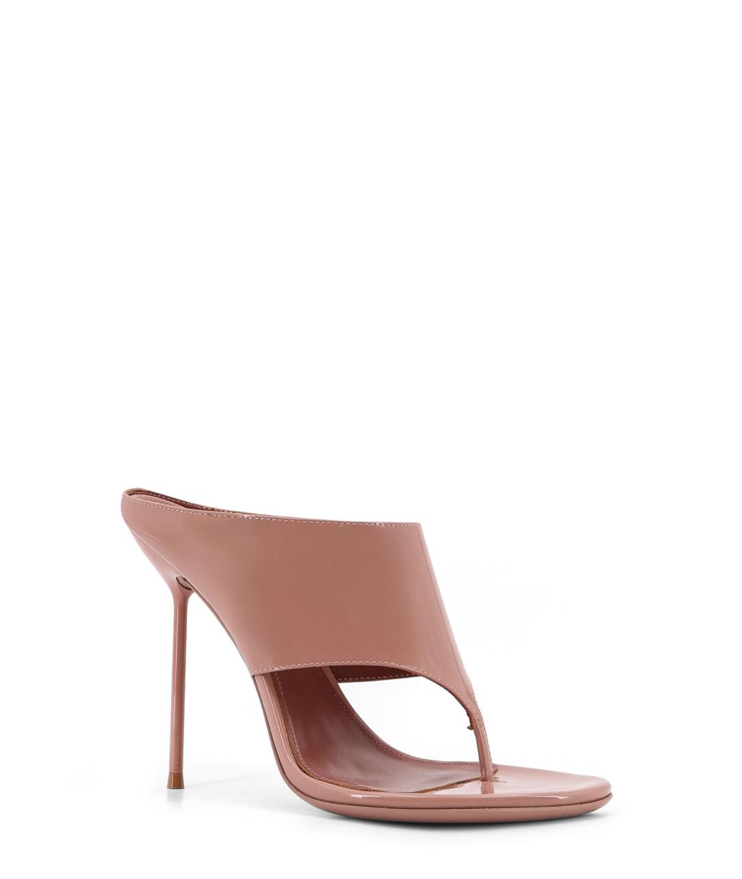 PARIS TEXAS Розовые кожаные мюли, фото 2