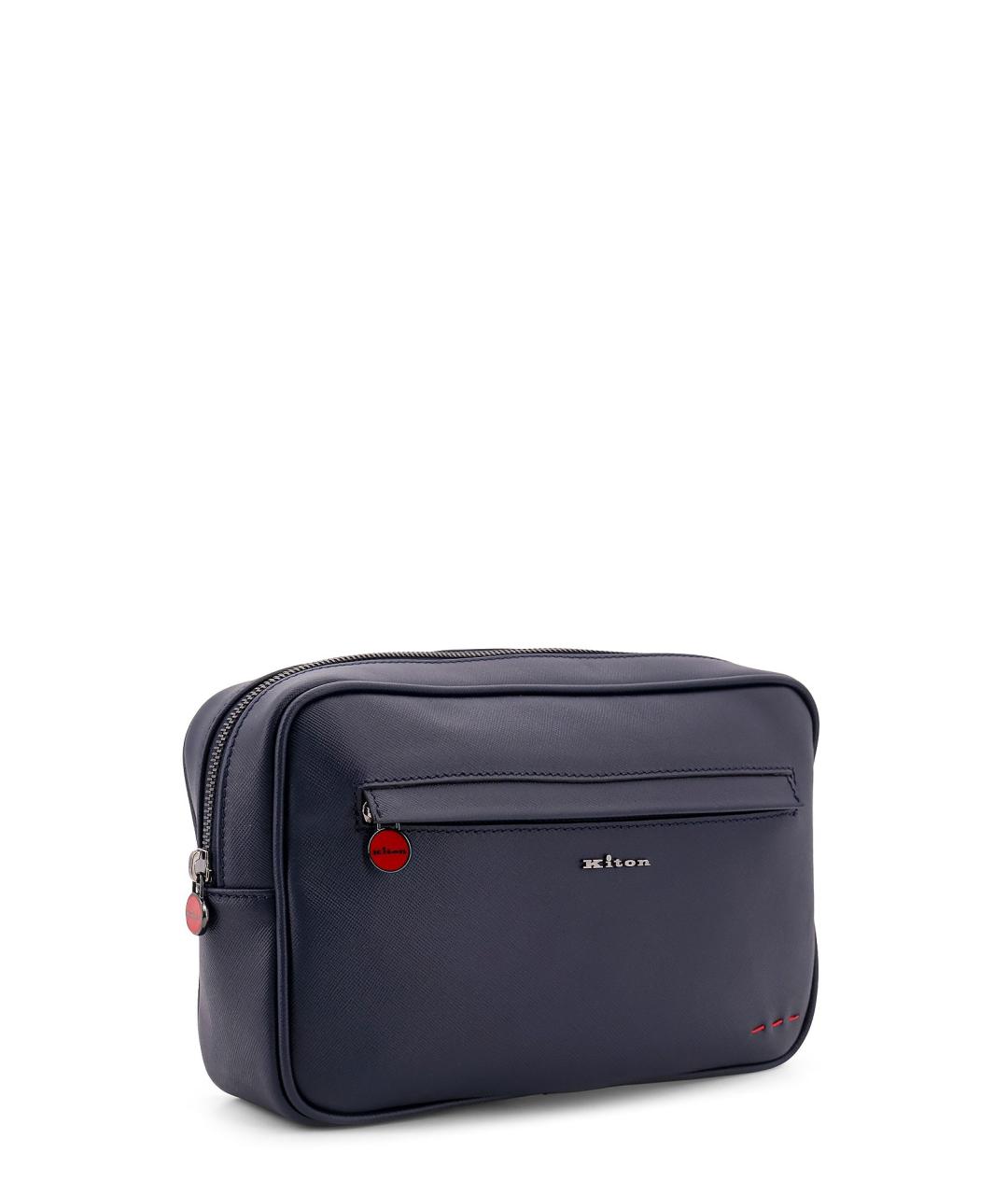 KITON Синяя кожаная сумка на плечо, фото 3