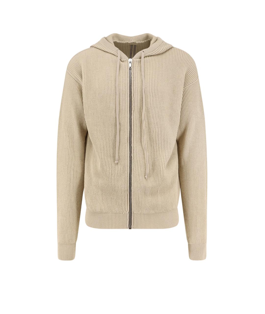 RICK OWENS Бежевый шерстяной кардиган, фото 1