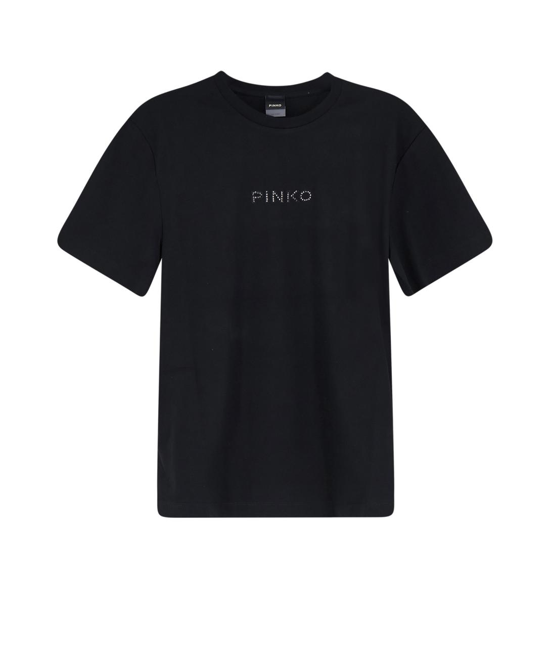PINKO Черная хлопковая футболка, фото 1