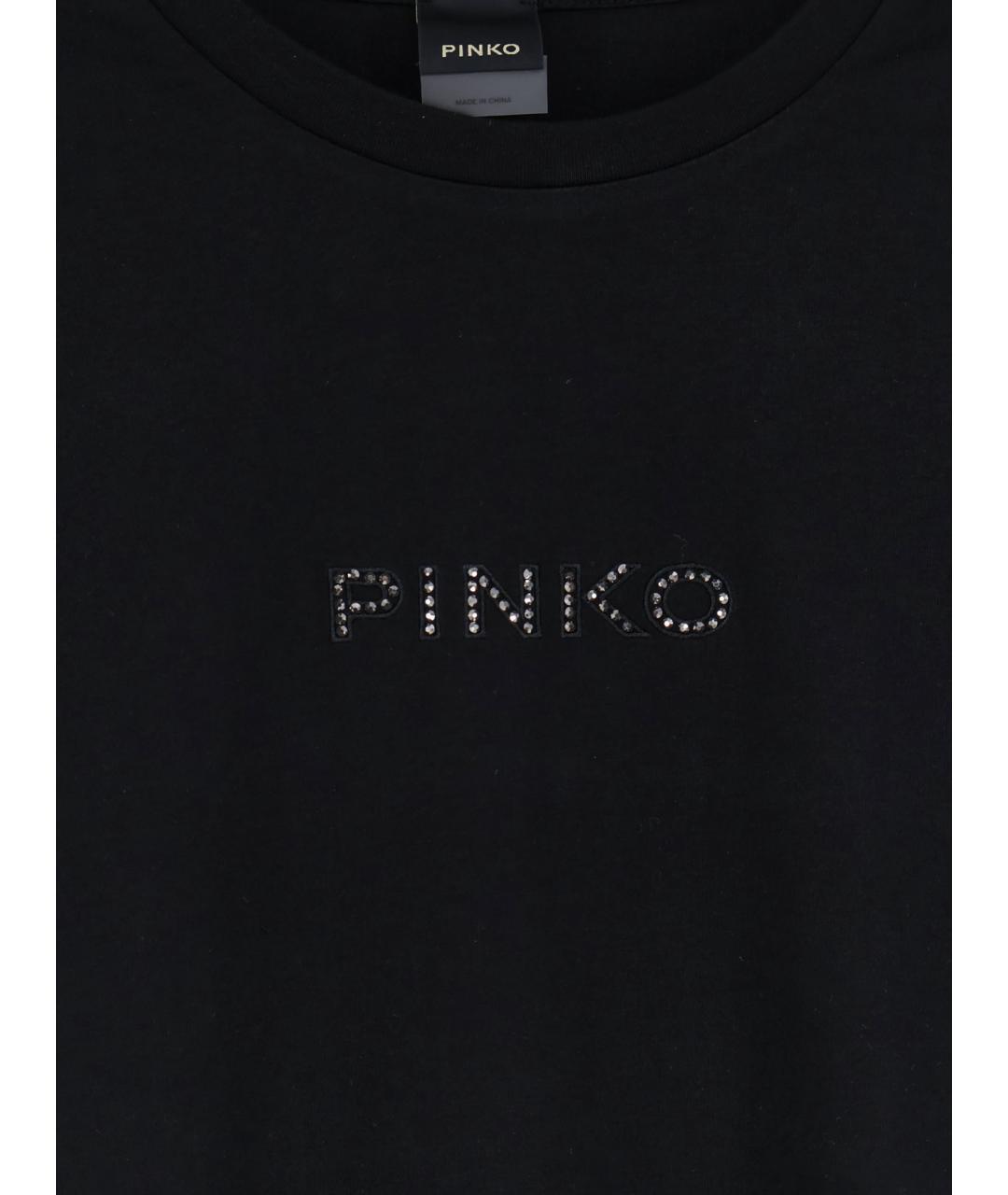 PINKO Черная хлопковая футболка, фото 2