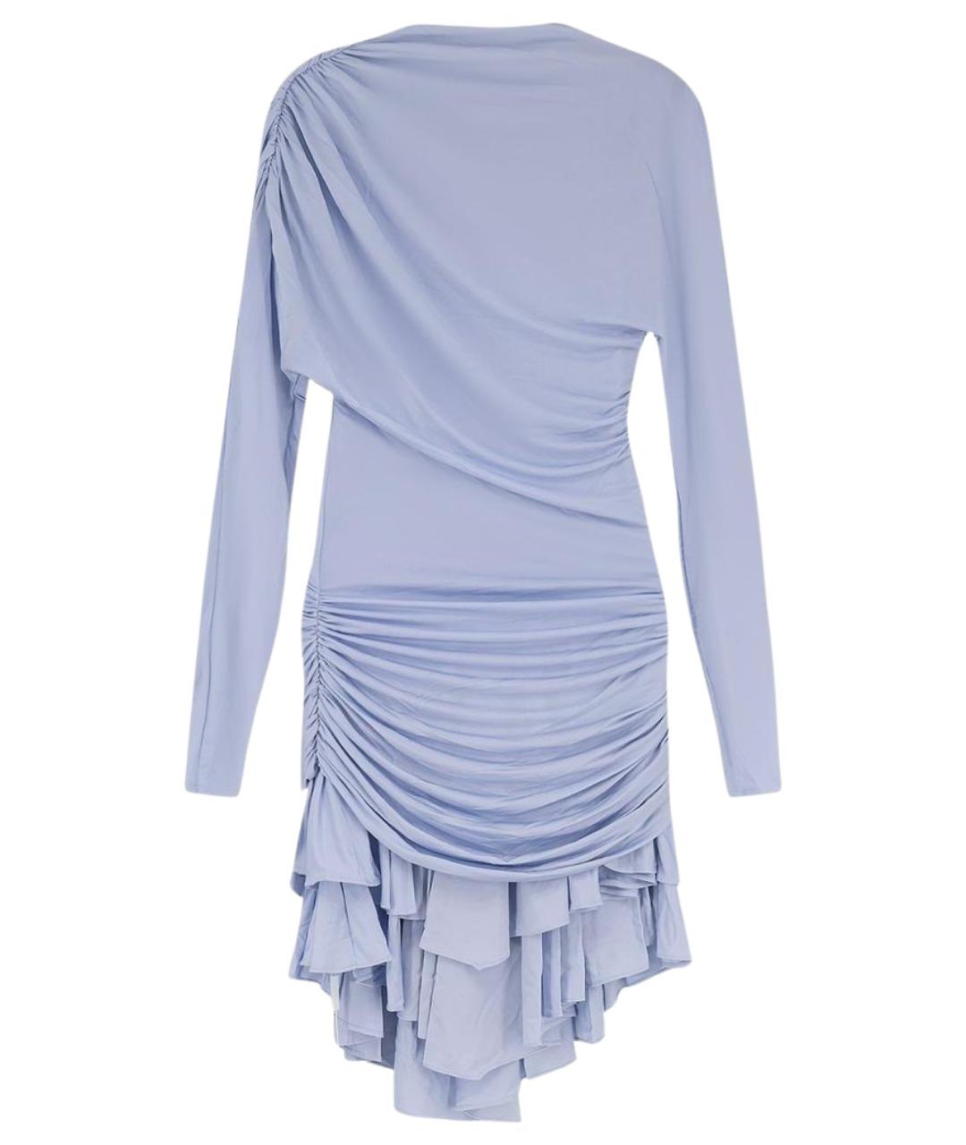 SELF-PORTRAIT Голубое вискозное коктейльное платье, фото 1