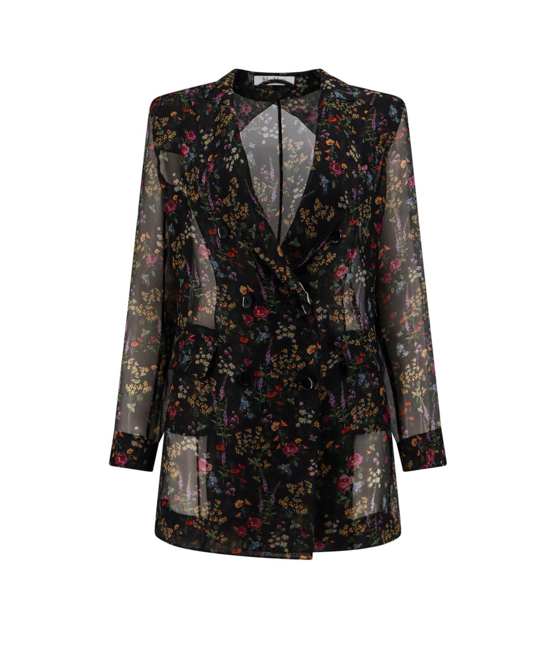 MAX MARA Черный шелковый жакет/пиджак, фото 1