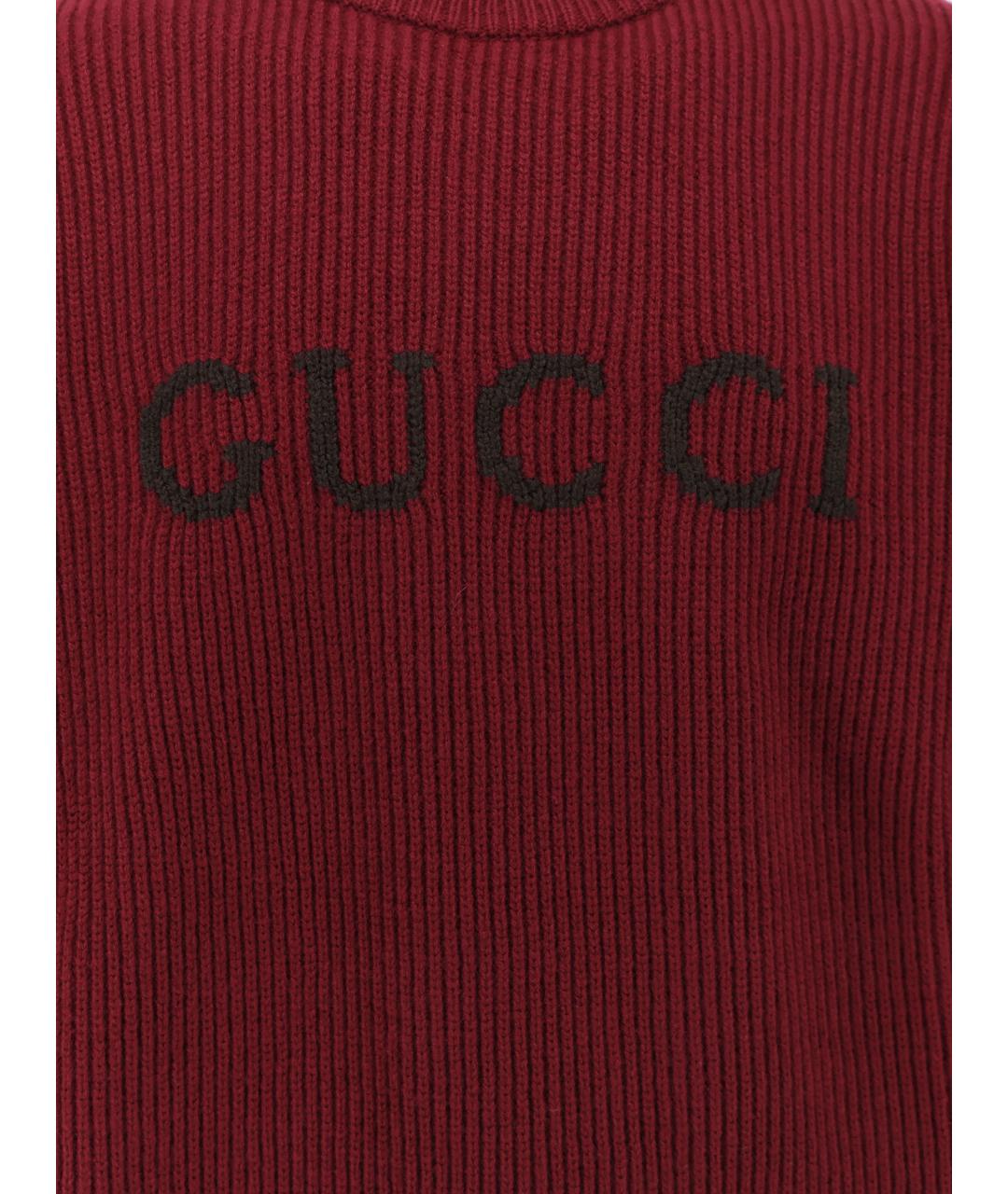 GUCCI Красный шерстяной джемпер / свитер, фото 3