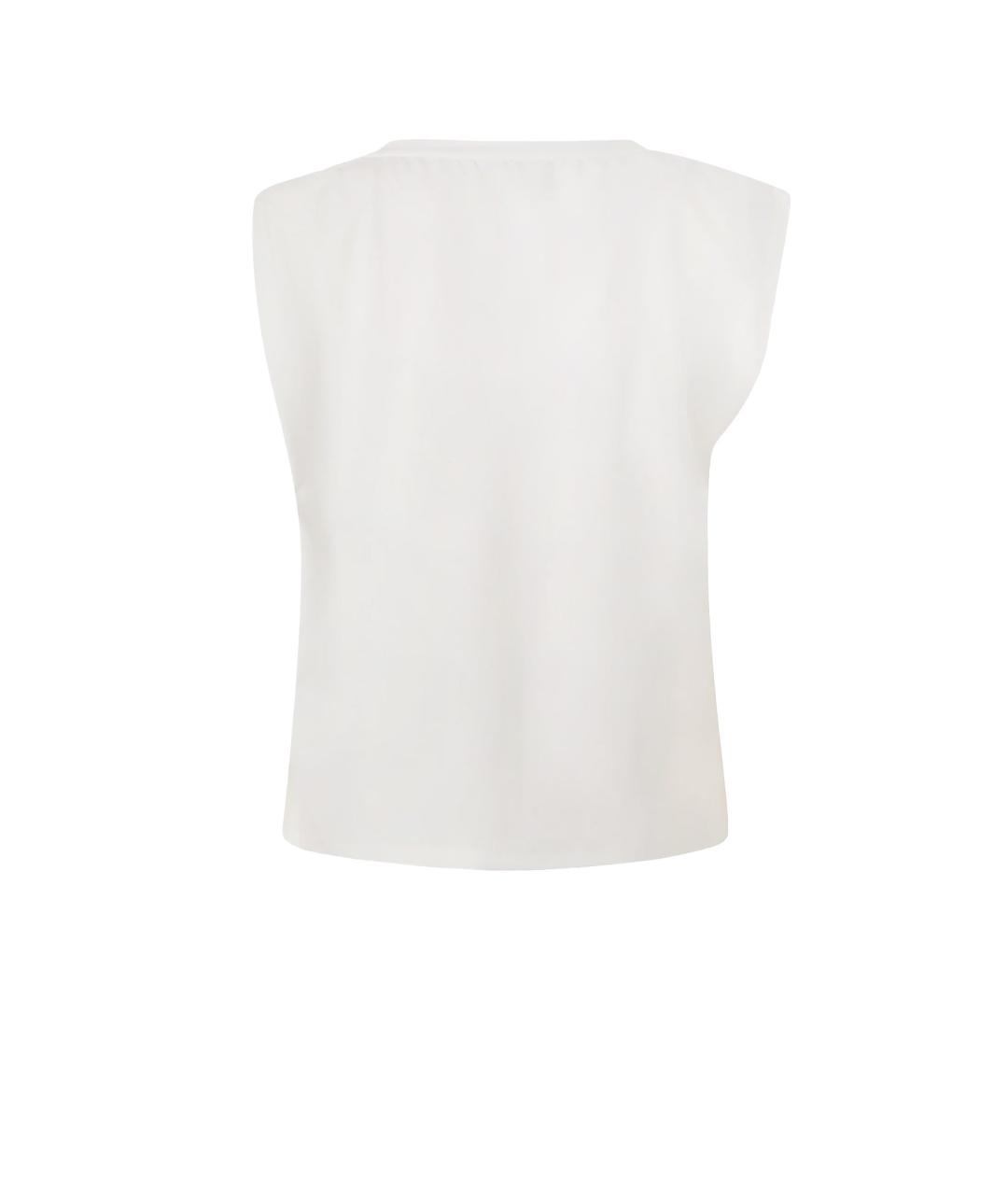 PINKO Белая хлопко-эластановая блузы, фото 2