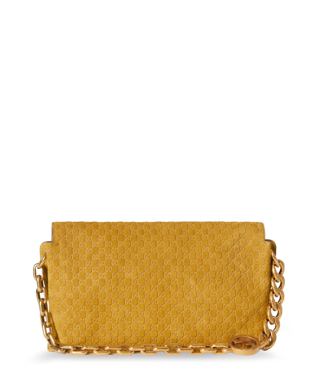 GUCCI Горчичная замшевая сумка через плечо, фото 2