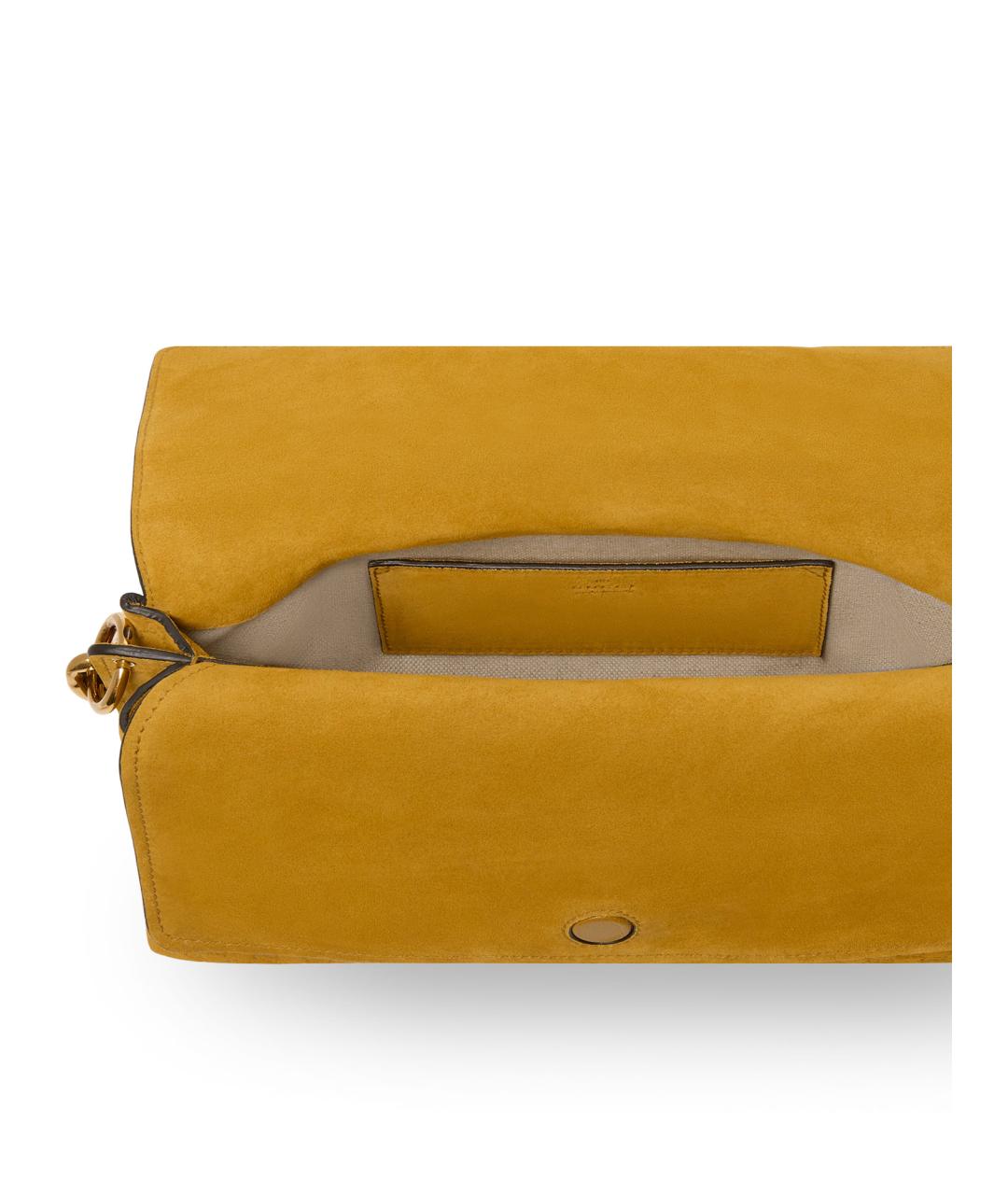 GUCCI Горчичная замшевая сумка через плечо, фото 4