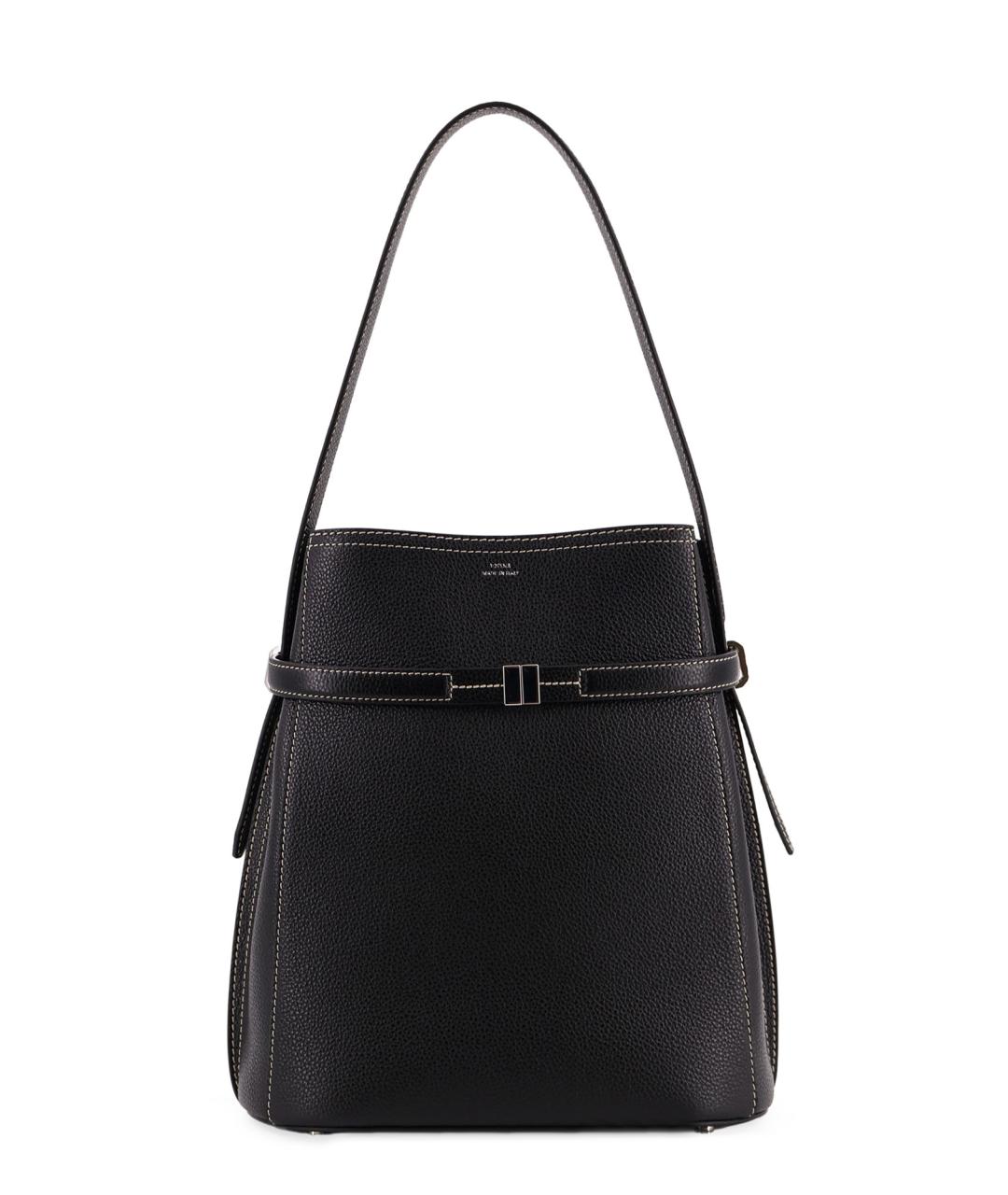 TOTEME Черная кожаная сумка через плечо, фото 1