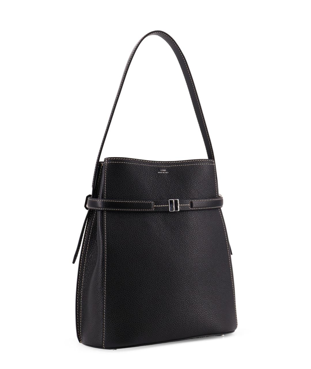 TOTEME Черная кожаная сумка через плечо, фото 3