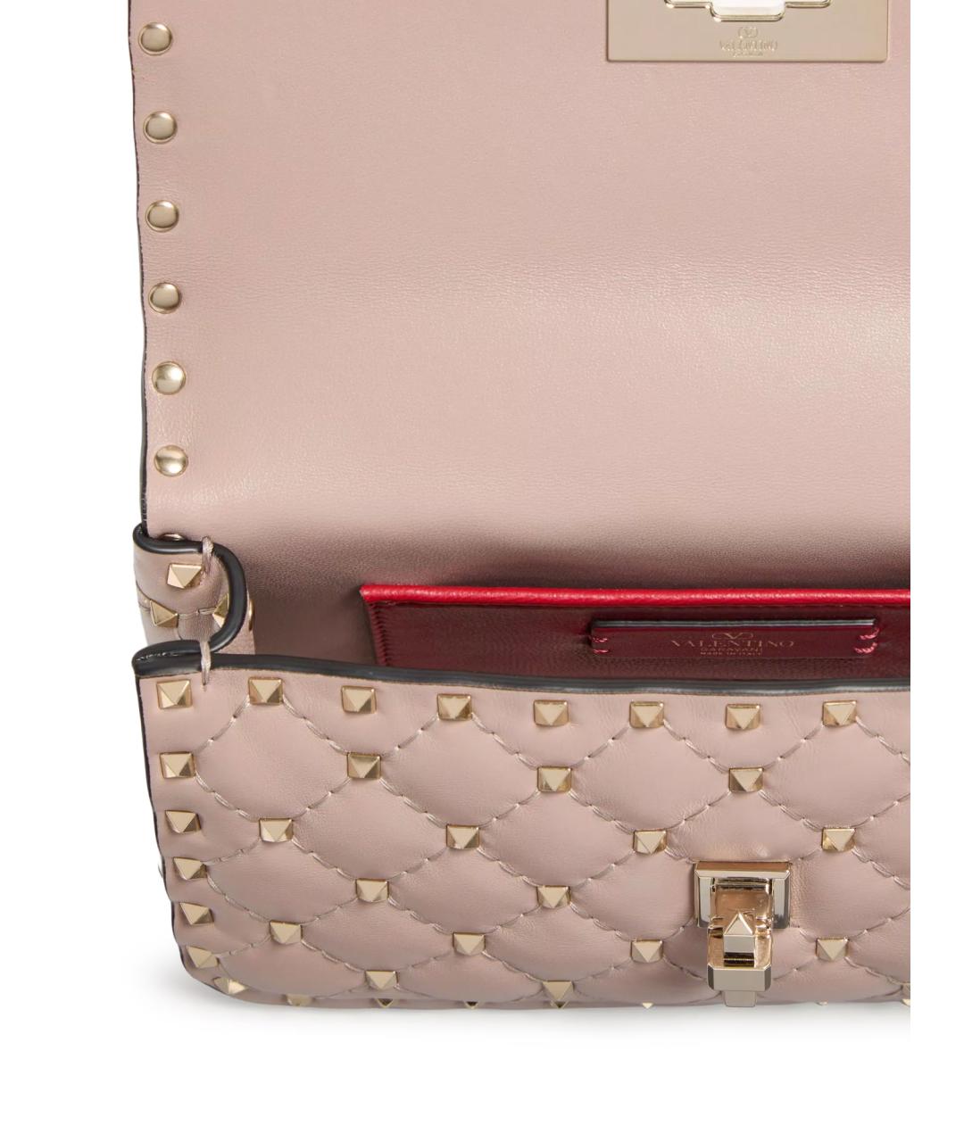 VALENTINO Розовая кожаная сумка через плечо, фото 4